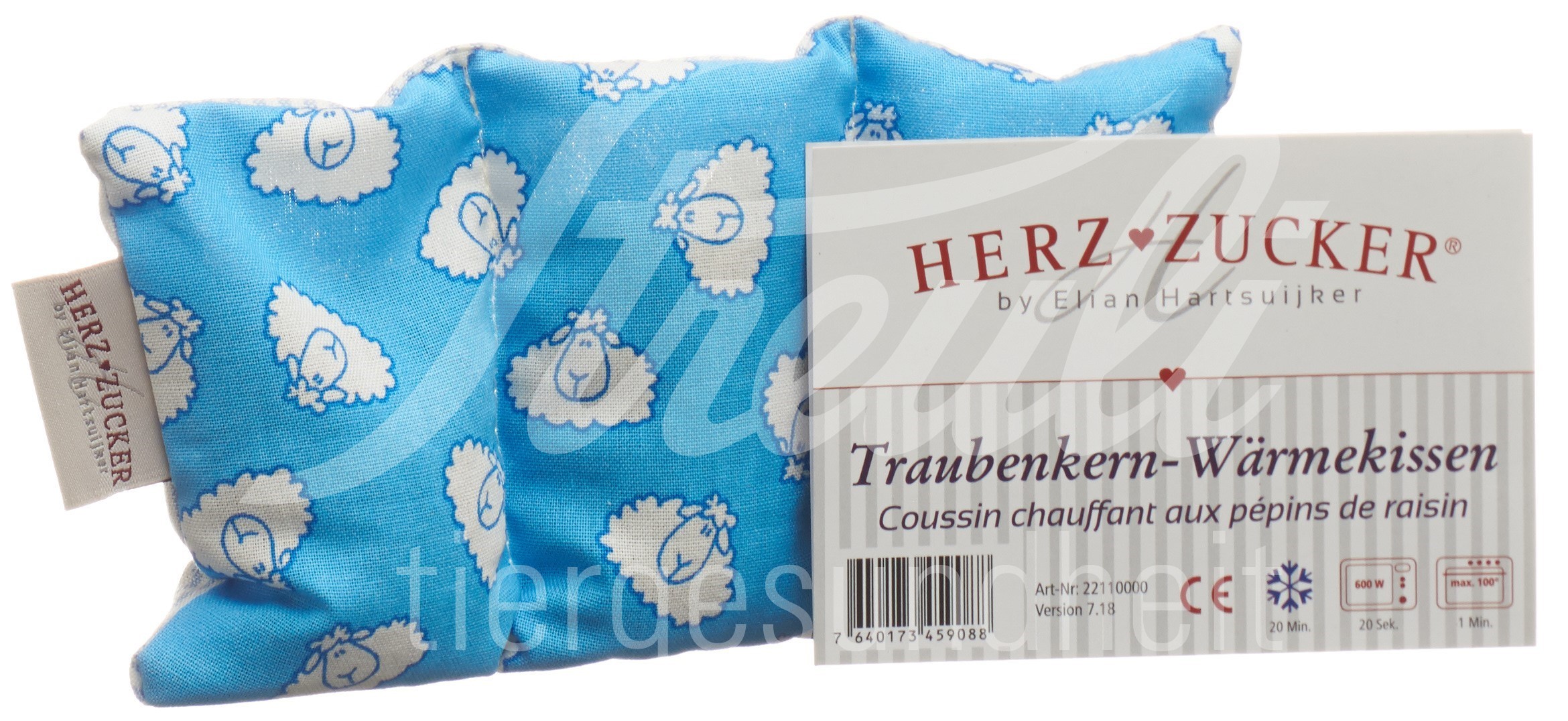HERZZUCKER Traubenkernkissen 18x10cm Baby Schaf
