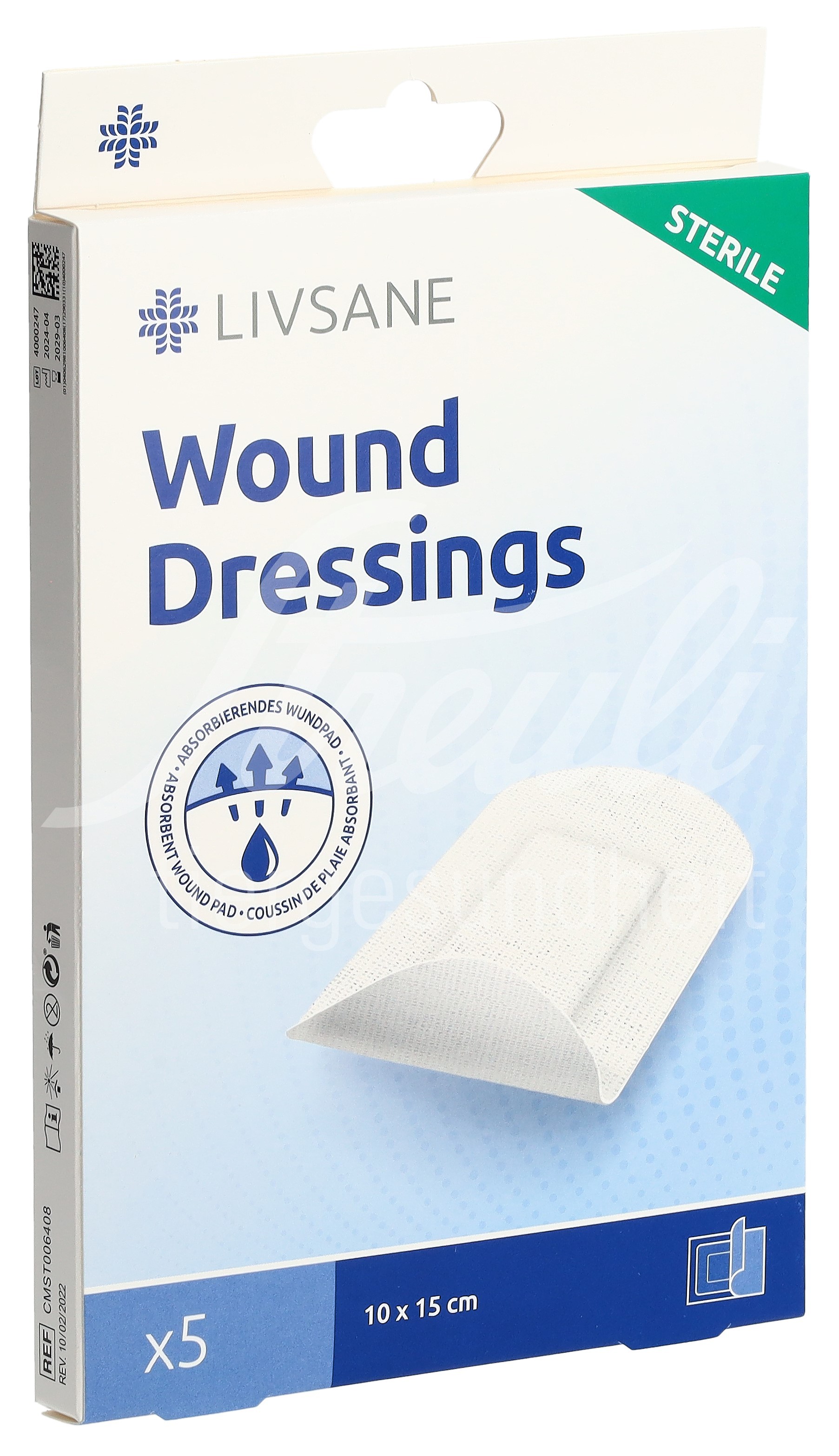 Livsane Sterile Wound Dressings 10x15cm 5 Stk Livsane Sterile Wound Dressings 10x15cm 5 Stk