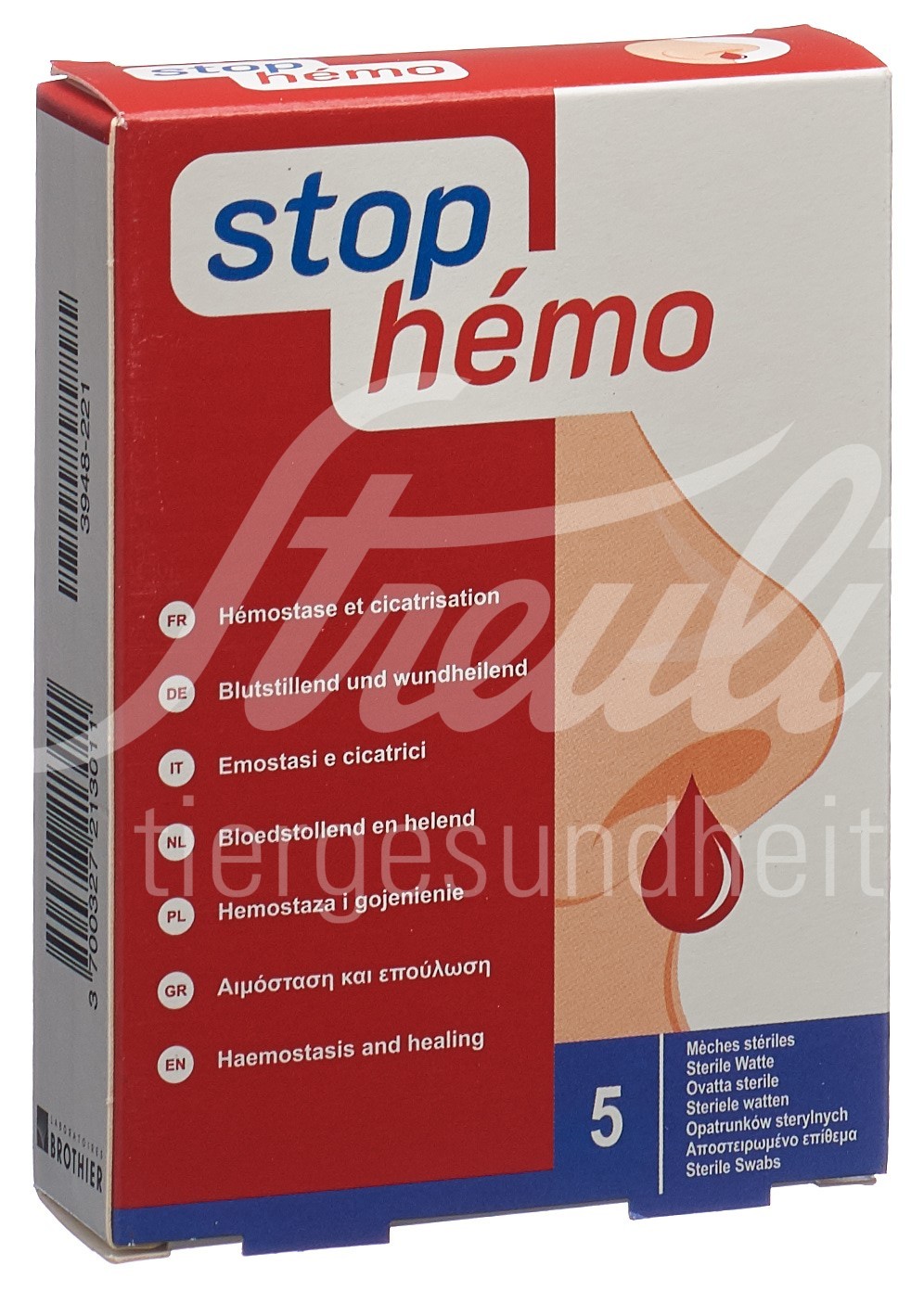 Stop Hémo Watte hämostatisch steril einzeln verpackt Btl 5 Stk