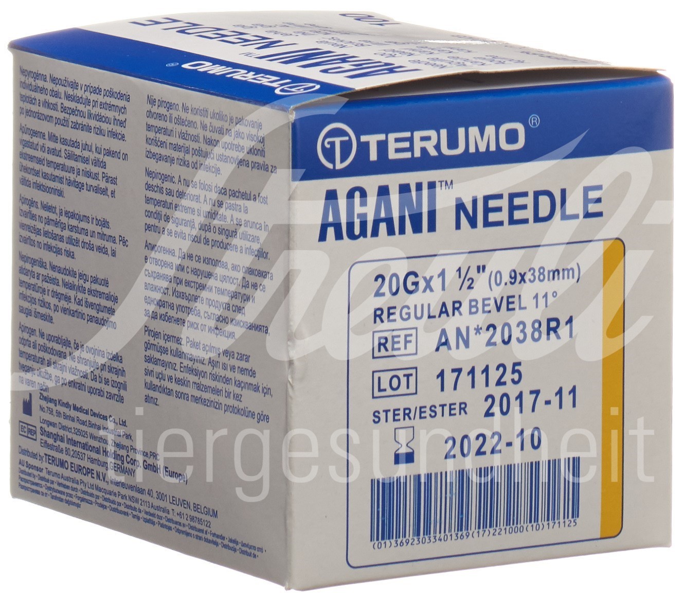 Terumo Agani Einmalkanüle 20G 0.9x38mm gelb 100 Stk