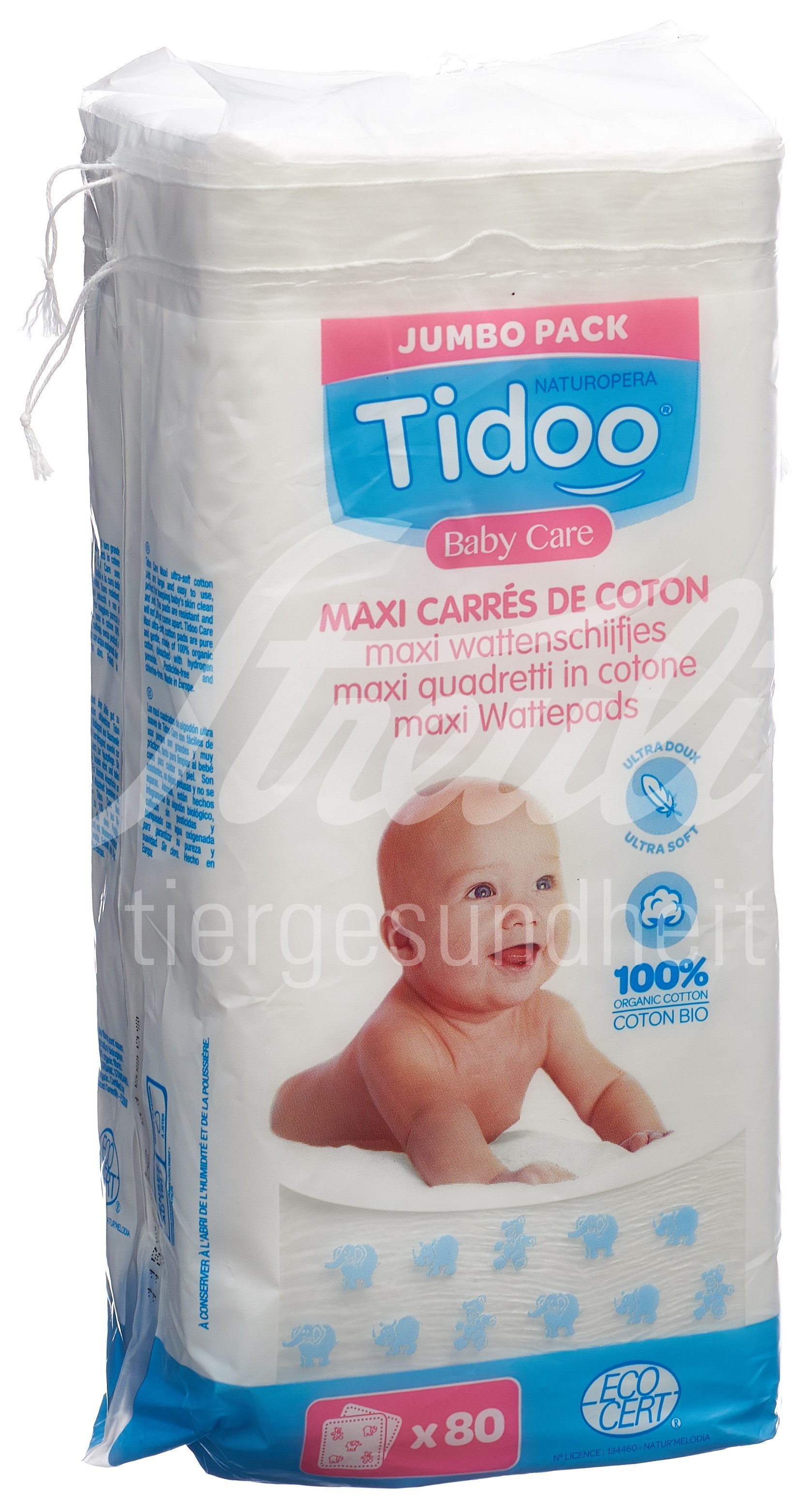 Tidoo Maxi Baumwoll-Quadrate Familie Bio 80 Stk