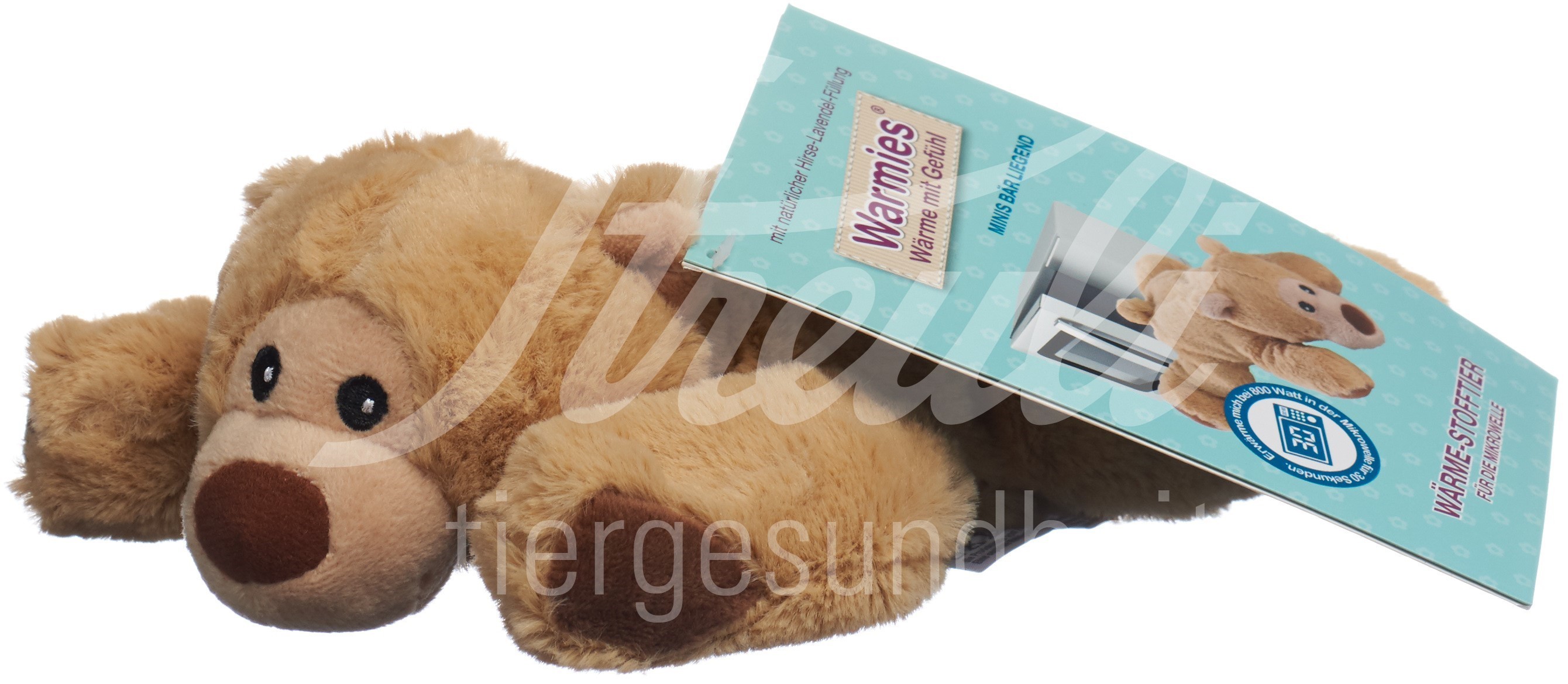 Warmies Minis Wärme-Stofftier Bär liegend beige