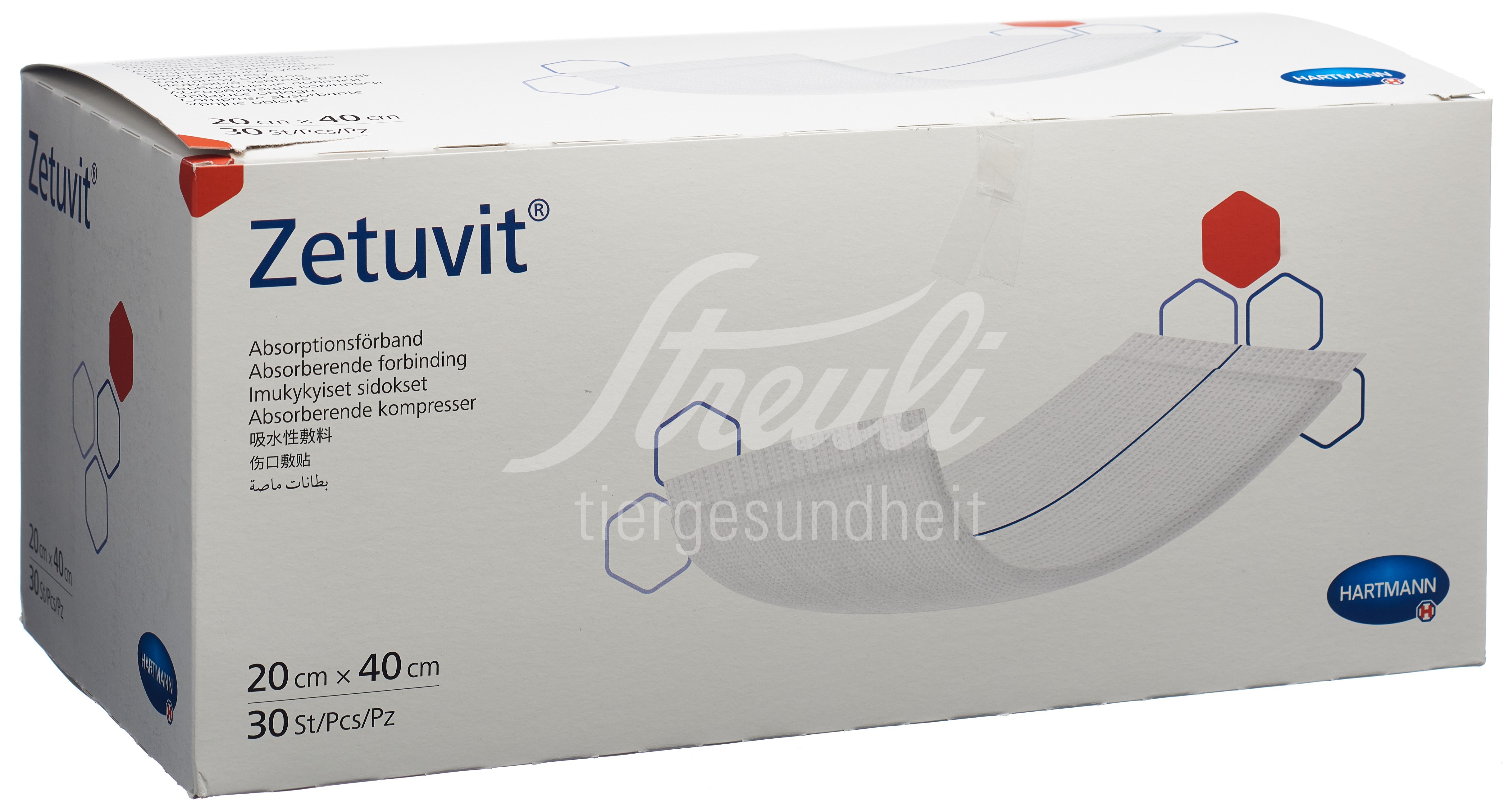 ZETUVIT Absorptionsverband 20x40cm 30 Stk