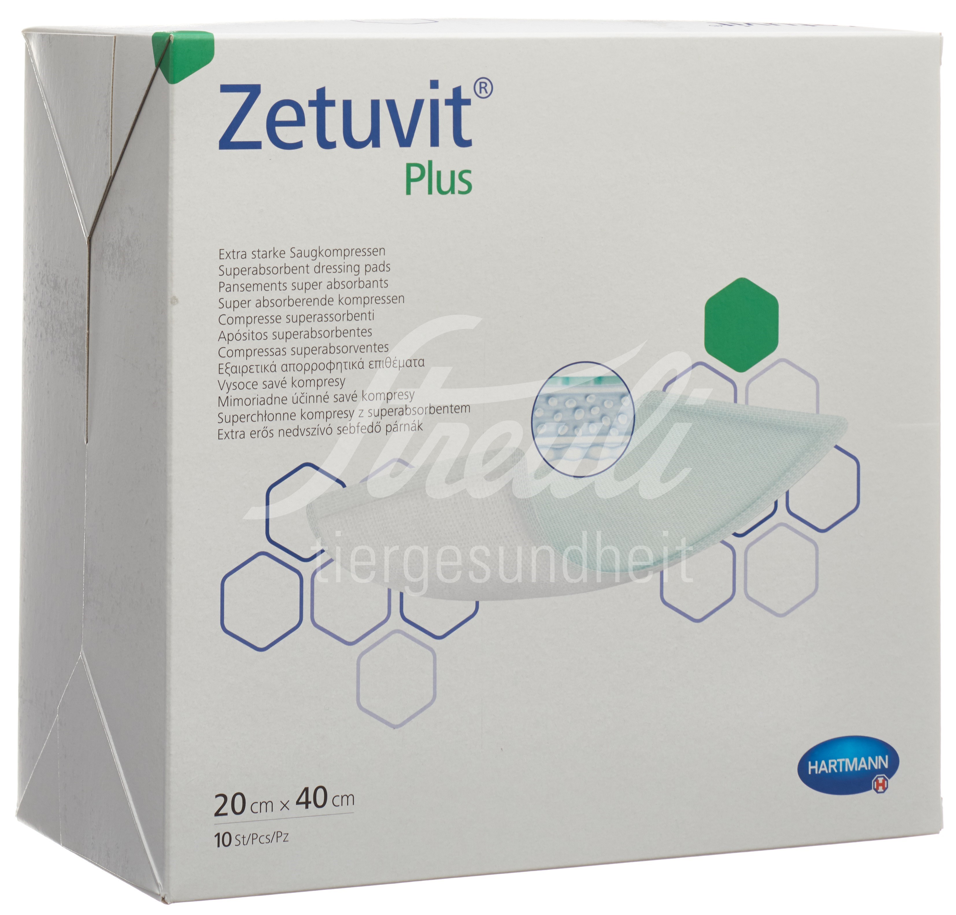 ZETUVIT Plus Absorptionsverband 20x40cm 10 Stk