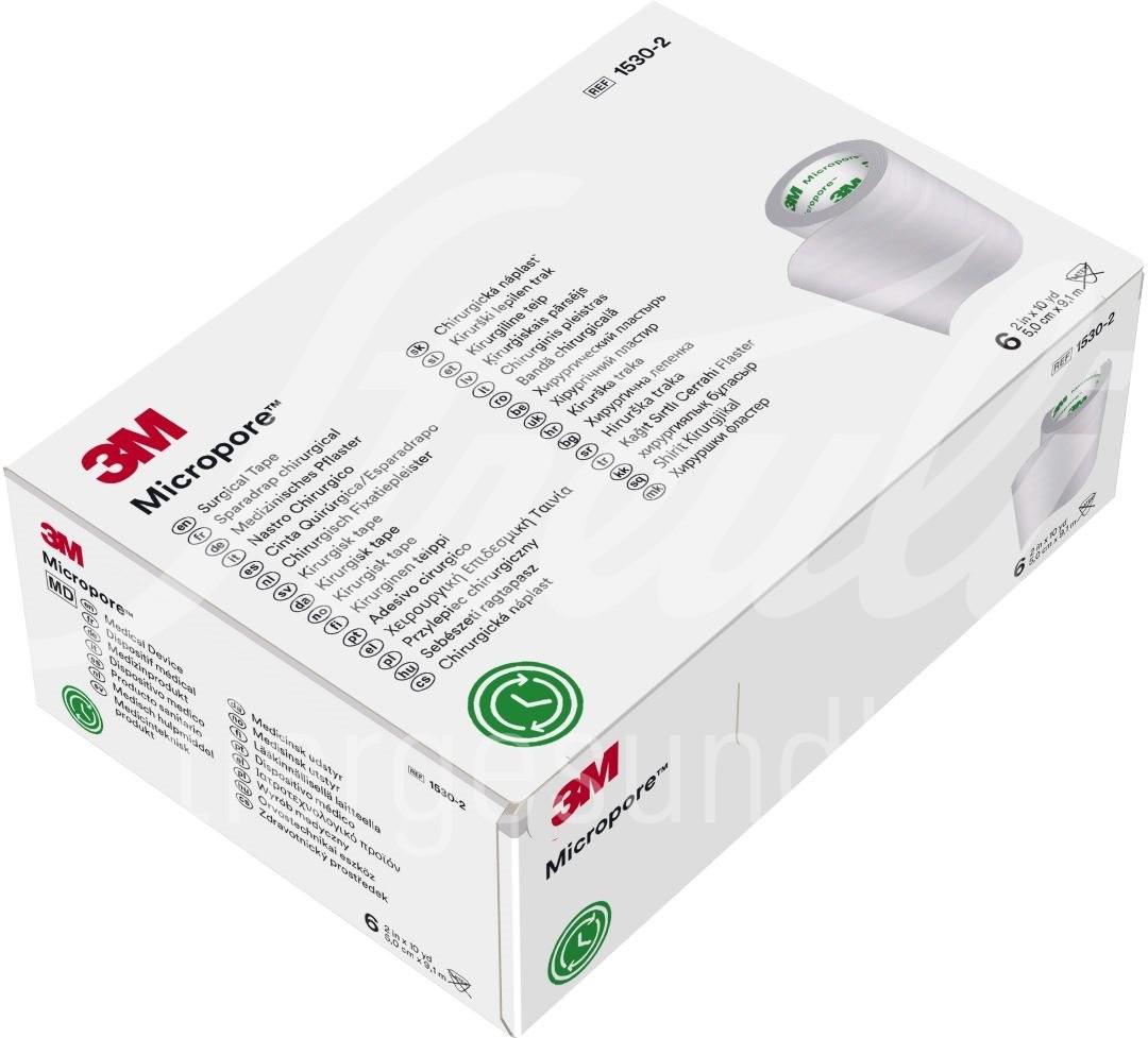 3M Micropore Rollenpflaster ohne Dispenser 50mmx9.14m weiss 6 Stk