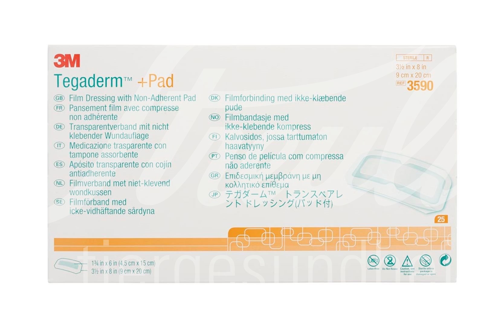 3M Tegaderm+Pad 9x20cm Wundkissen 4.5x15cm 25 Stk