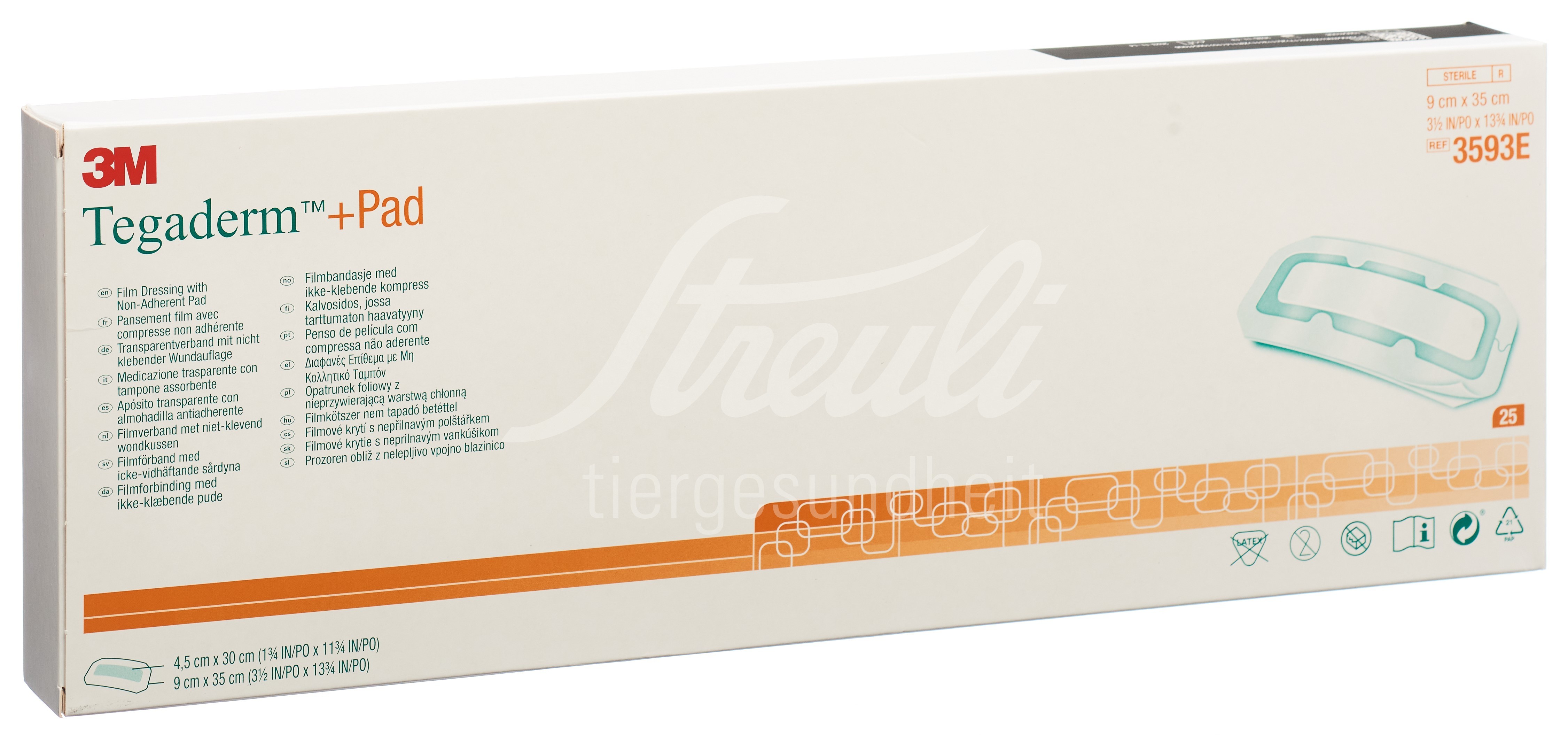 3M Tegaderm+Pad 9x35cm Wundkissen 4.5x30cm 25 Stk