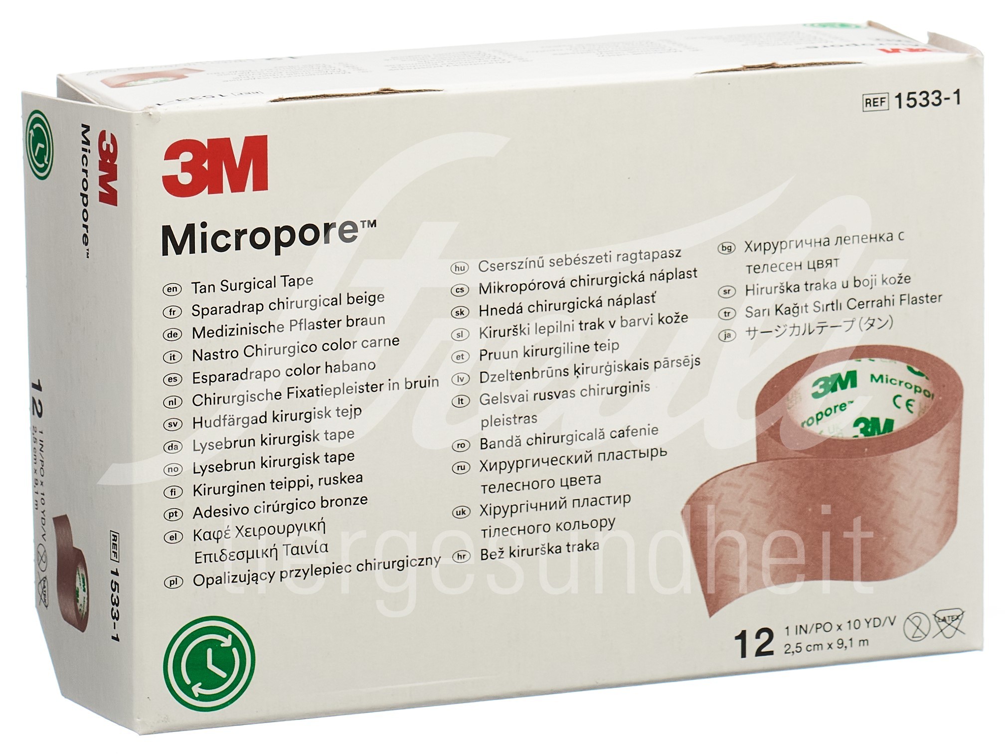 3M Micropore Rollenpflaster ohne Dispenser 25mmx9.14m hautfarbig 12 Stk 3M Micropore Rollenpflaster ohne Dispenser 25mmx9.14m hautfarbig 12 Stk