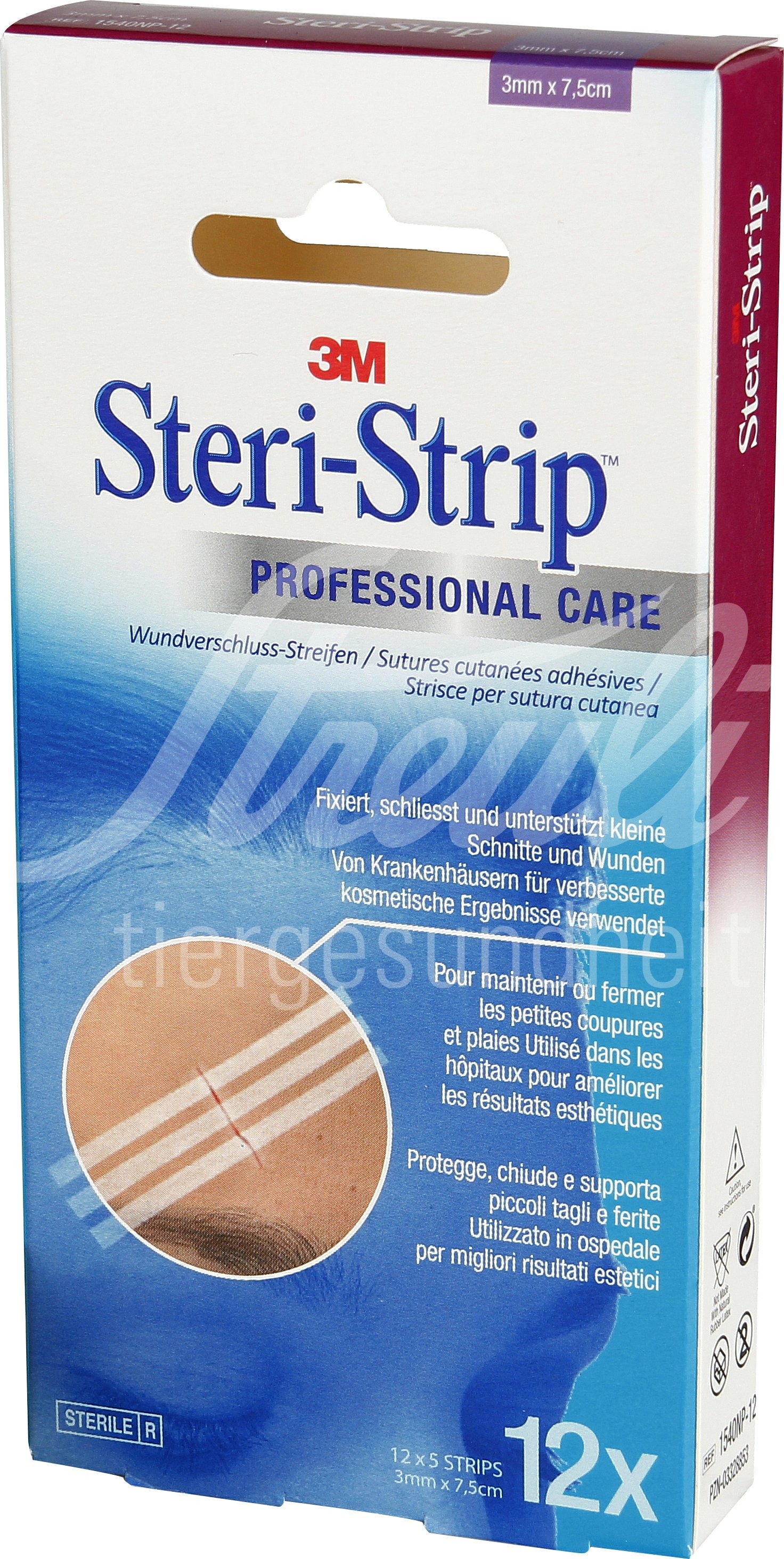 3M Steri Strip 3x75mm weiss verstärkt 12 x 5 Stk 3M Steri Strip 3x75mm weiss verstärkt 12 x 5 Stk