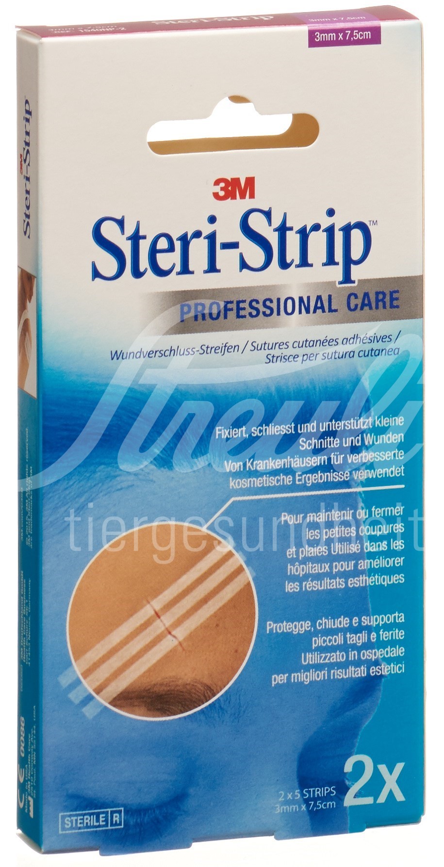 3M Steri Strip 3x75mm weiss verstärkt 2 x 5 Stk 3M Steri Strip 3x75mm weiss verstärkt 2 x 5 Stk