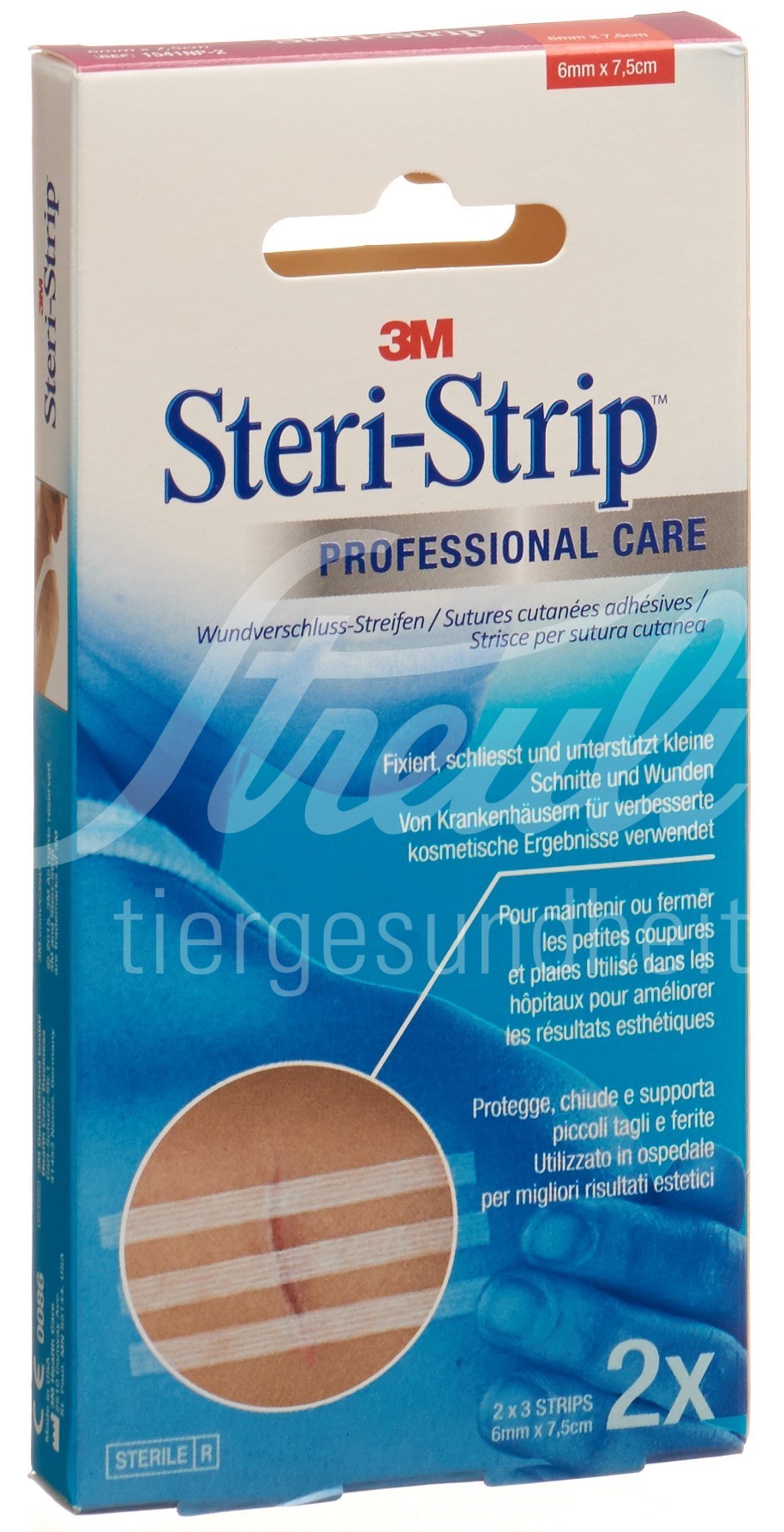 3M Steri Strip 6x75mm weiss verstärkt 2 x 3 Stk 3M Steri Strip 6x75mm weiss verstärkt 2 x 3 Stk
