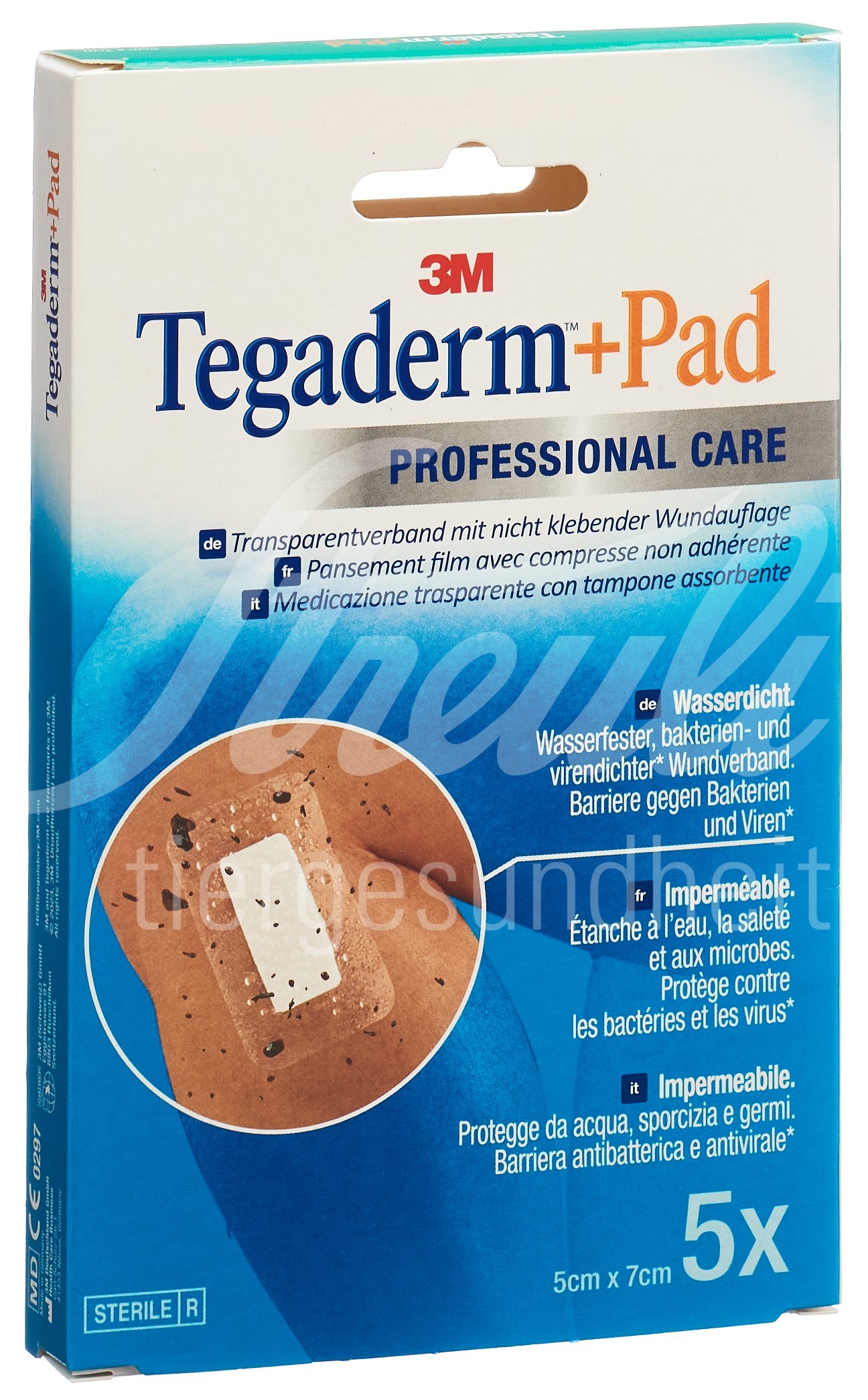 3M Tegaderm+Pad 5x7cm Wundkissen 2.5x4cm 5 Stk