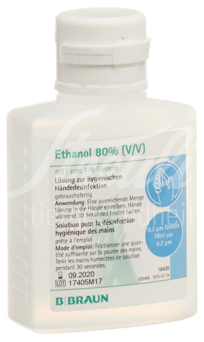 Braun Ethanol 80% Glycerin 1% Ovalflasche 100 ml Braun Ethanol 80% Glycerin 1% Ovalflasche 100 ml