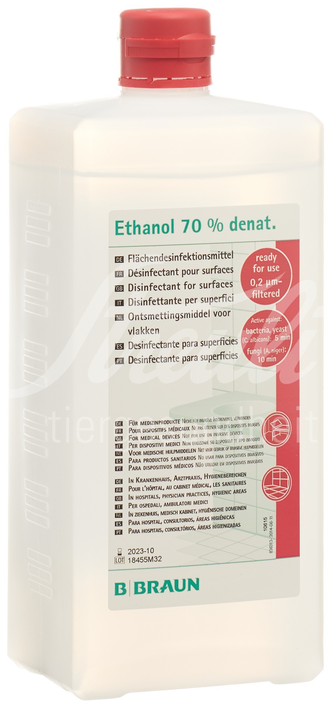 Braun Ethanol 70 % für Flächen Ovalfl 1 lt Braun Ethanol 70 % für Flächen Ovalfl 1 lt