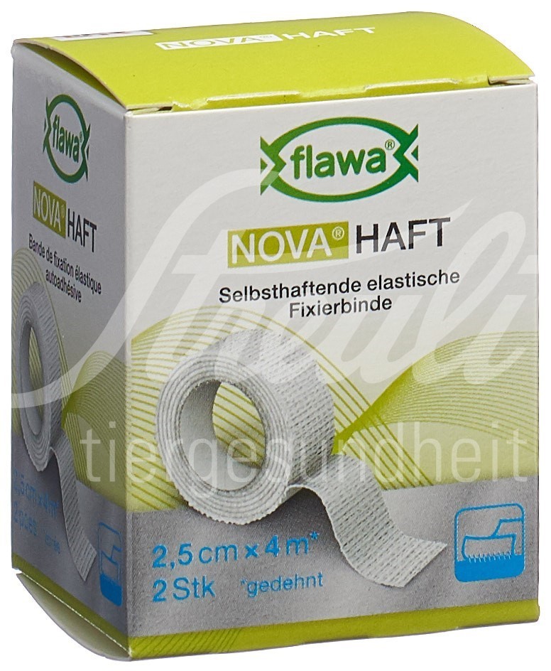 Flawa Nova Haft kohäsive Gazebinde 2.5cmx4m 2 Stk Flawa Nova Haft kohäsive Gazebinde 2.5cmx4m 2 Stk