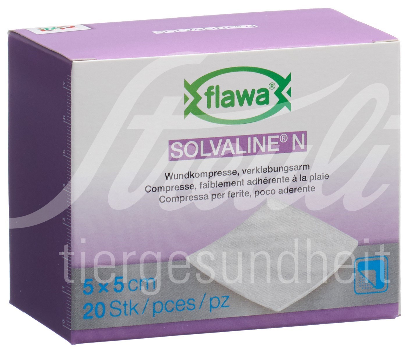 Flawa Solvaline N Kompressen 5x5cm steril 20 Stk