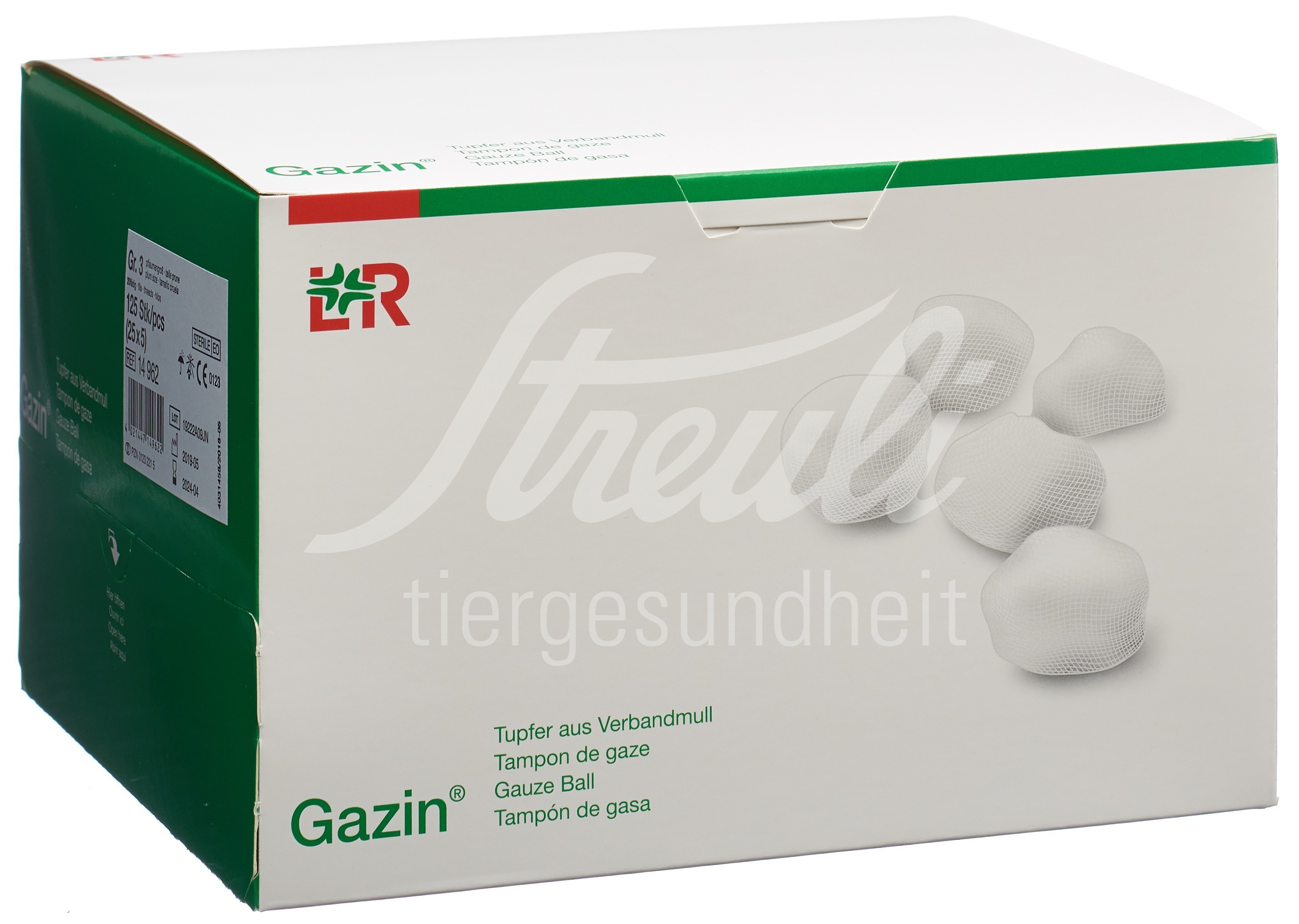 Gazin Tupfer aus Verbandmull Gr3 20-fädig steril 25 x 5 Stk