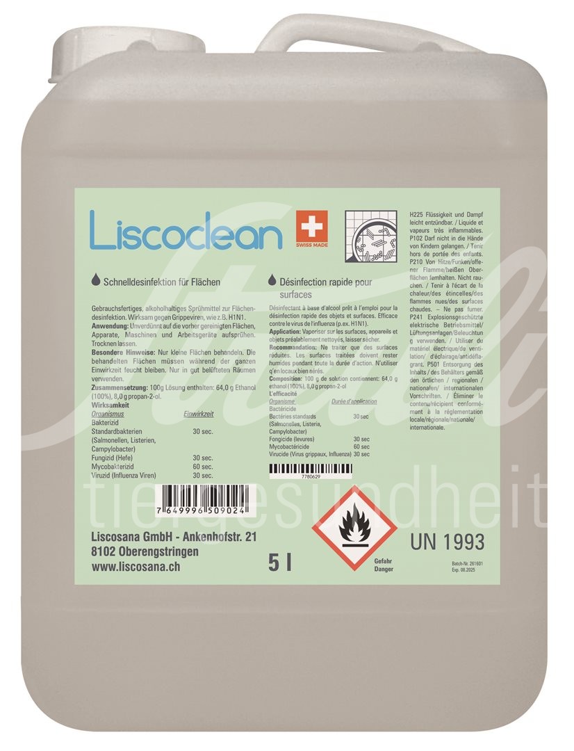 Liscoclean Flächendesinfektion Kanister 5 lt Liscoclean Flächendesinfektion Kanister 5 lt
