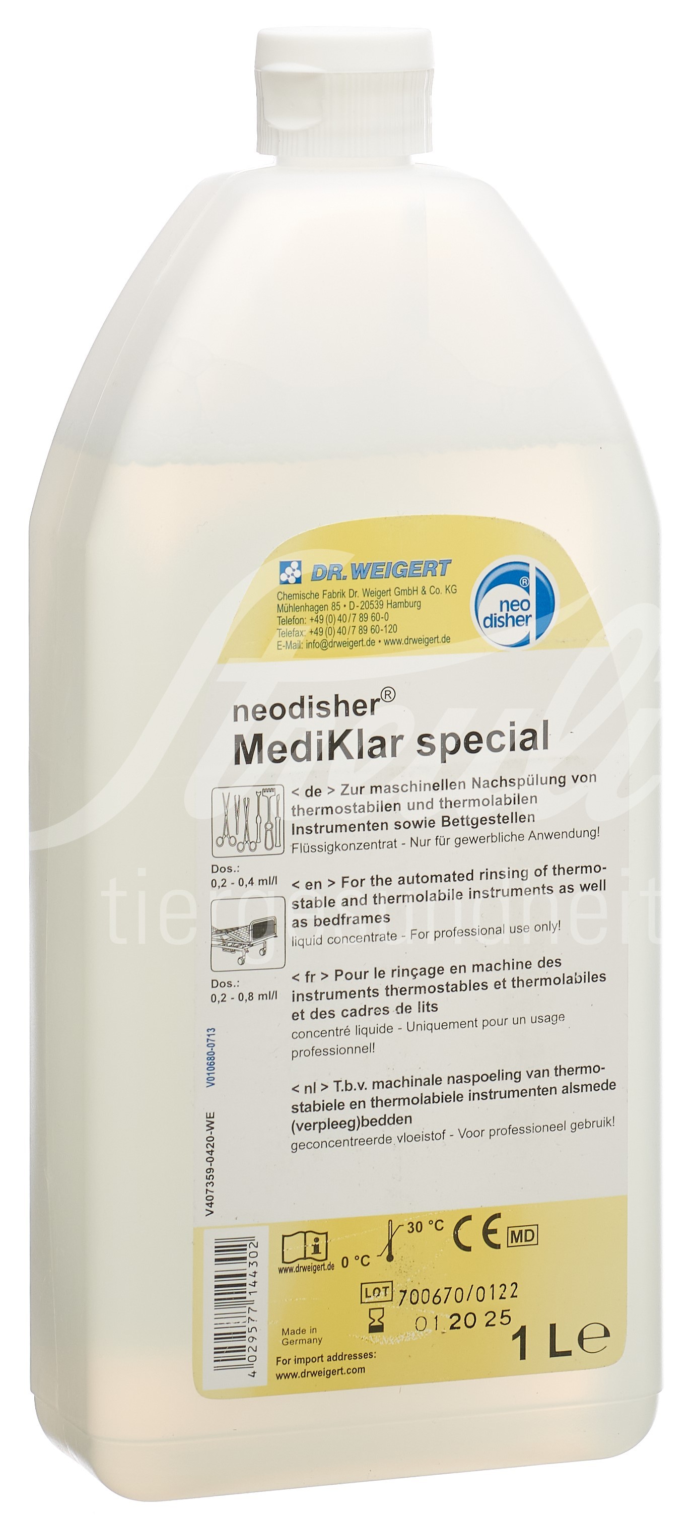 Neodisher Mediklar Kanister 1 lt Neodisher Mediklar Kanister 1 lt