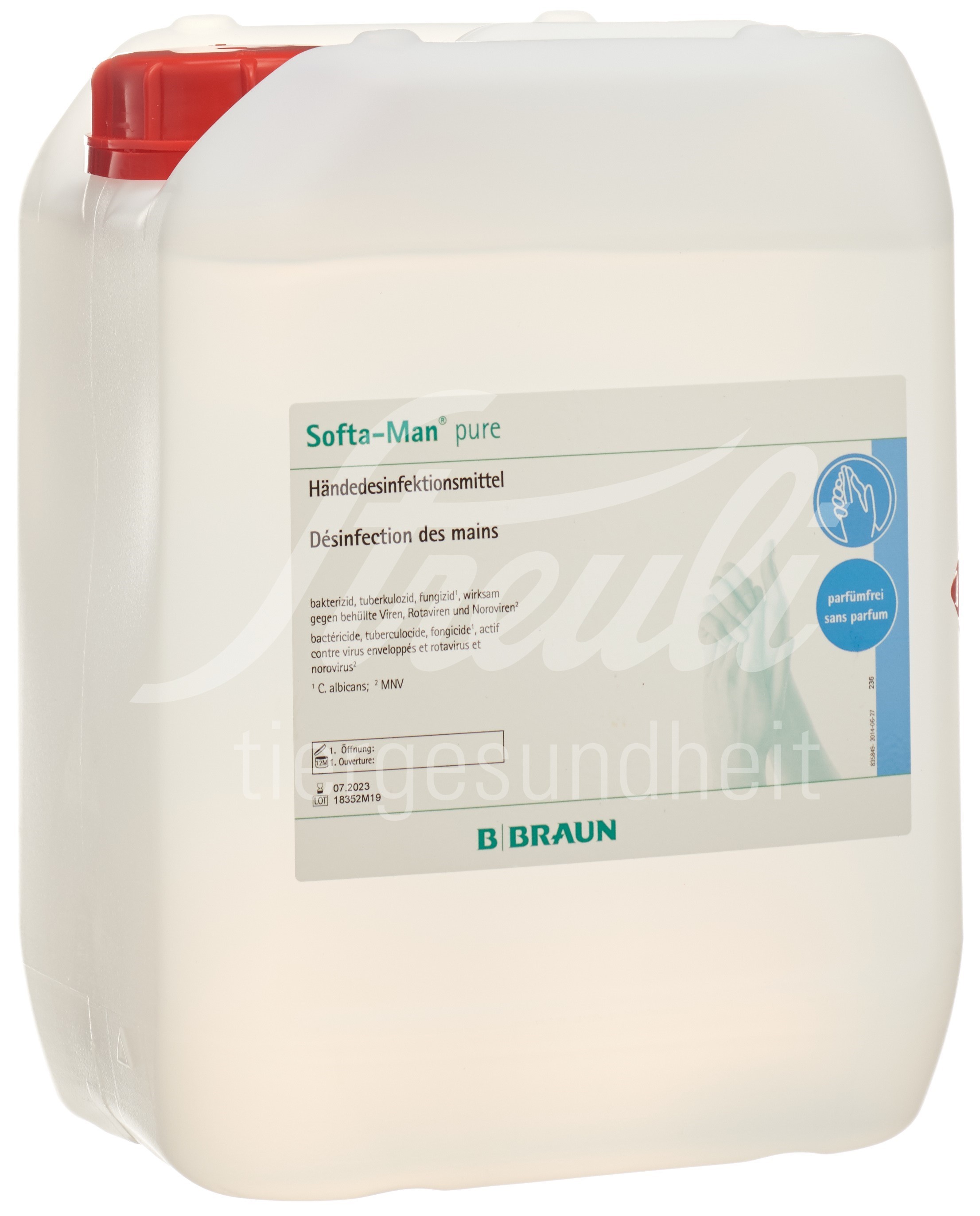 Softa-Man pure Händedesinfektion alkoholisch ohne Parfum Kanister 5 lt Softa-Man pure Händedesinfektion alkoholisch ohne Parfum Kanister 5 lt