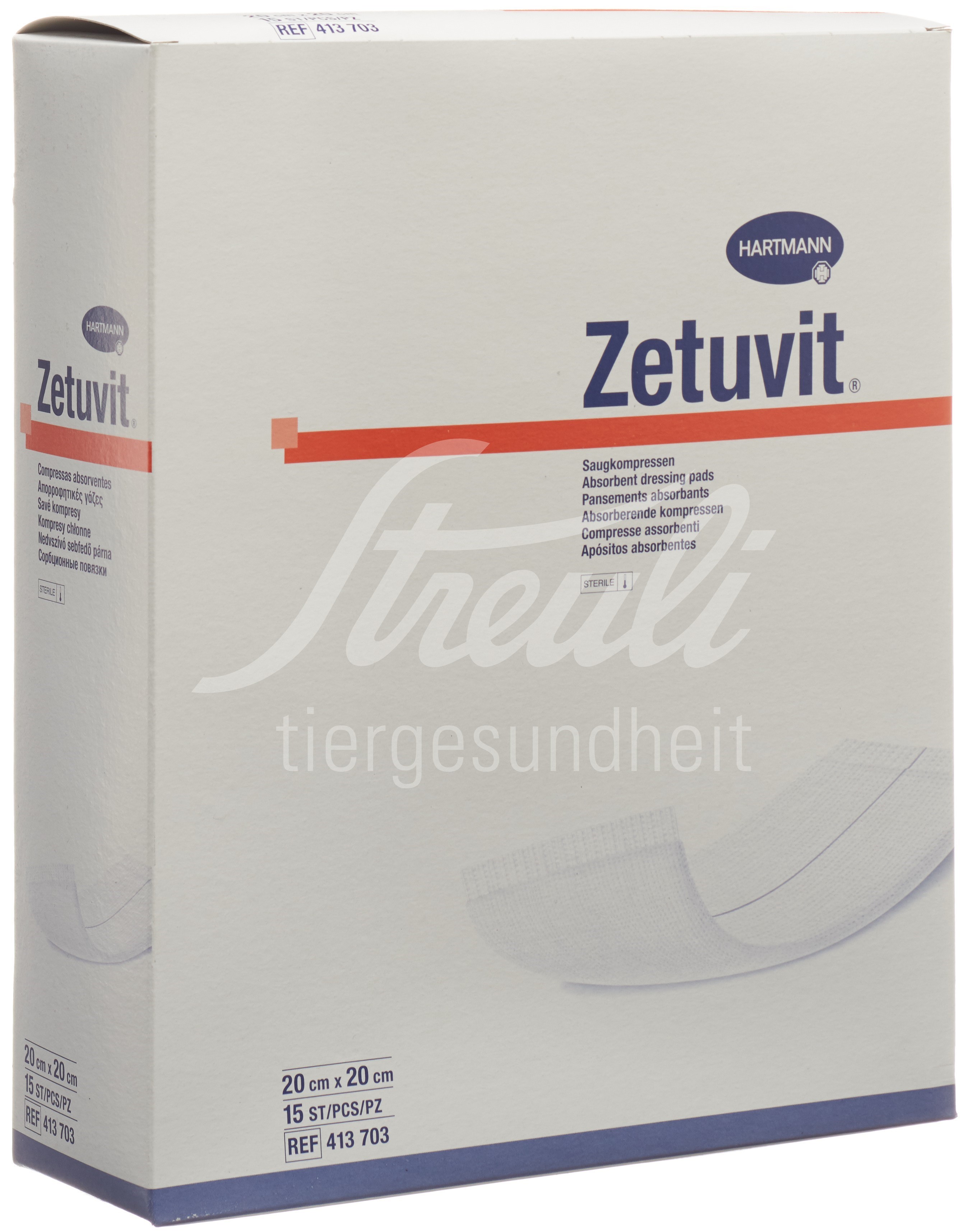 ZETUVIT Absorptionsverband 20x20cm steril 15 Stk ZETUVIT Absorptionsverband 20x20cm steril 15 Stk