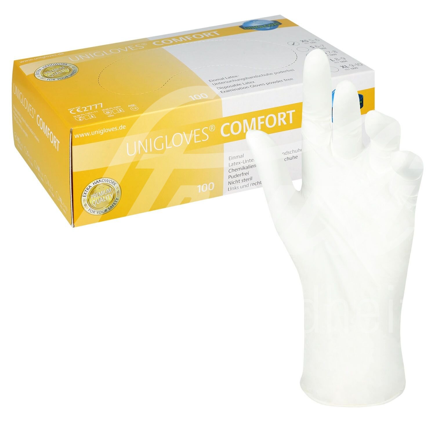 Unigloves Latex US-Handschuh Comfort L puderfr. 100 Stk. Unigloves Latex US-Handschuh Comfort L puderfr. 100 Stk.