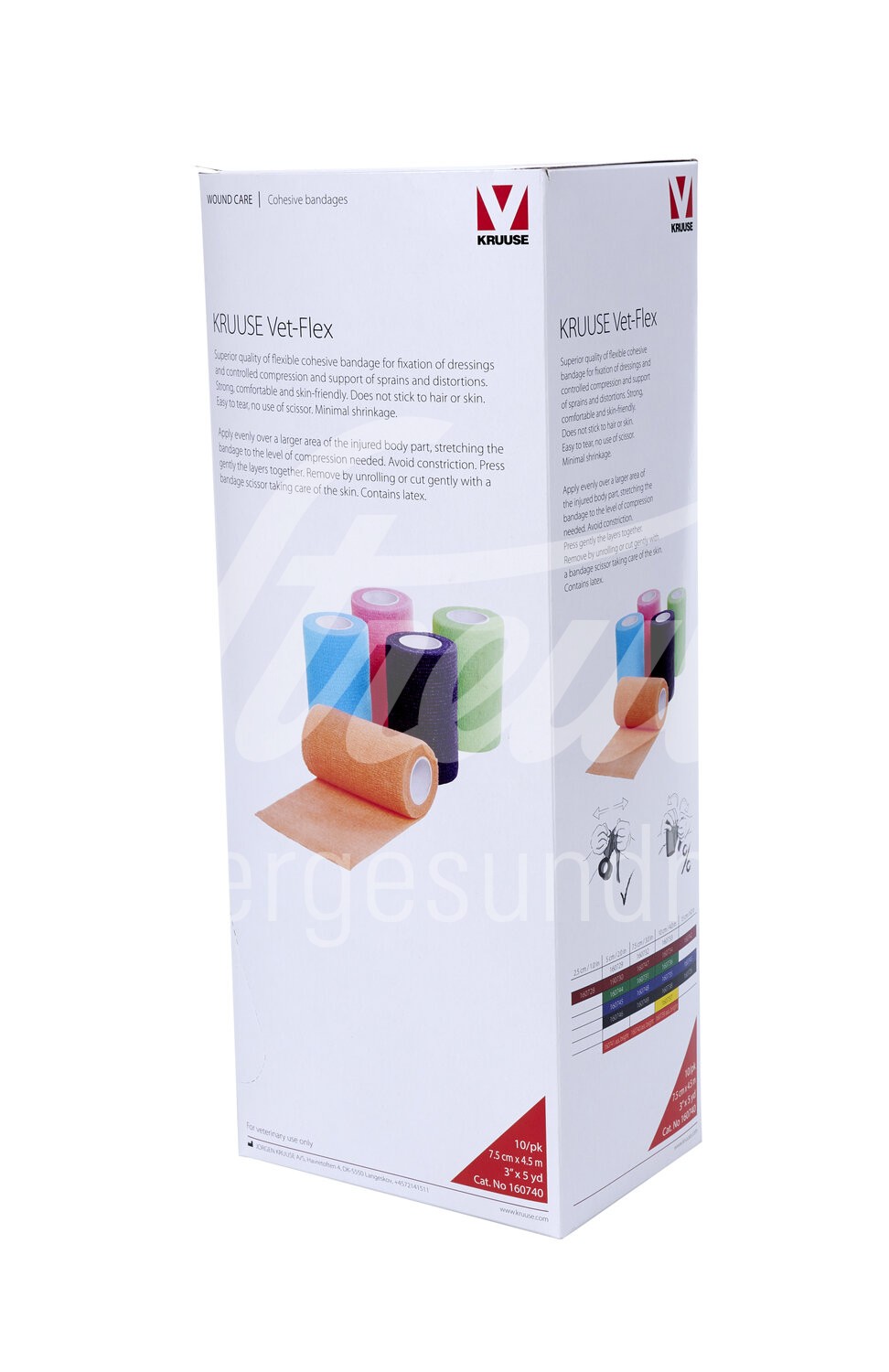 KRUUSE Vet Flex Bandage selbstkl. 7.5cm x 4.5m assort. 10 Stk