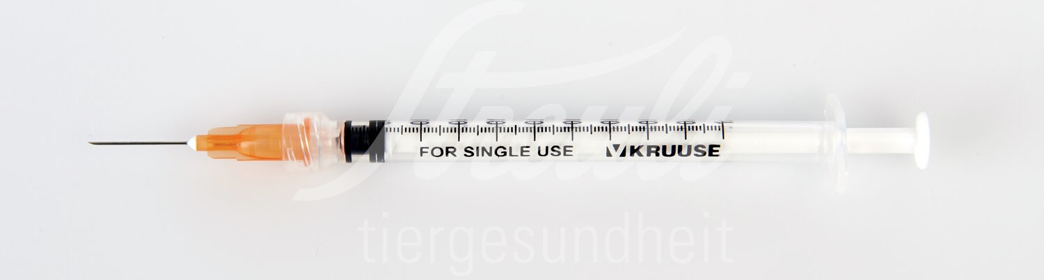 KRUUSE 1ml Spritze m. Kanüle 25G 0.5x16 mm LL 100 Stk.