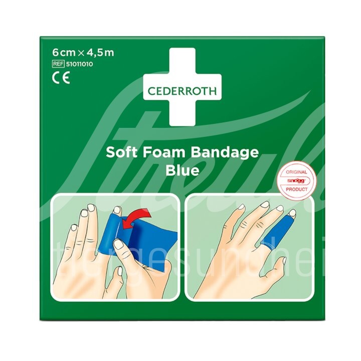 Cederroth Soft Foam Bandage, blau, 6 cm x 4,5 m 1 Stück