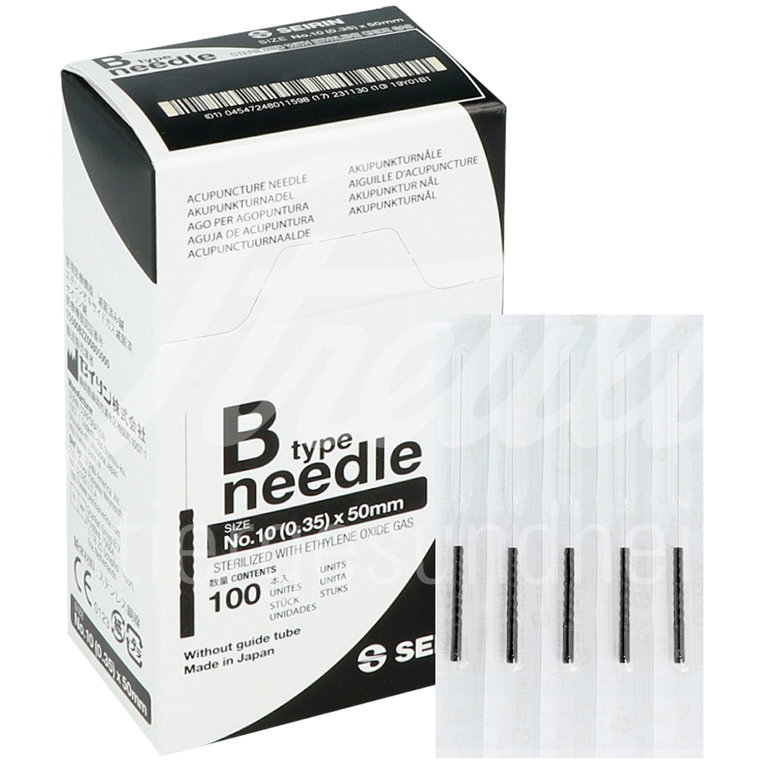 Seirin Akupunkturnadeln 0,25 x 40 mm m.Rohr 100 Stück