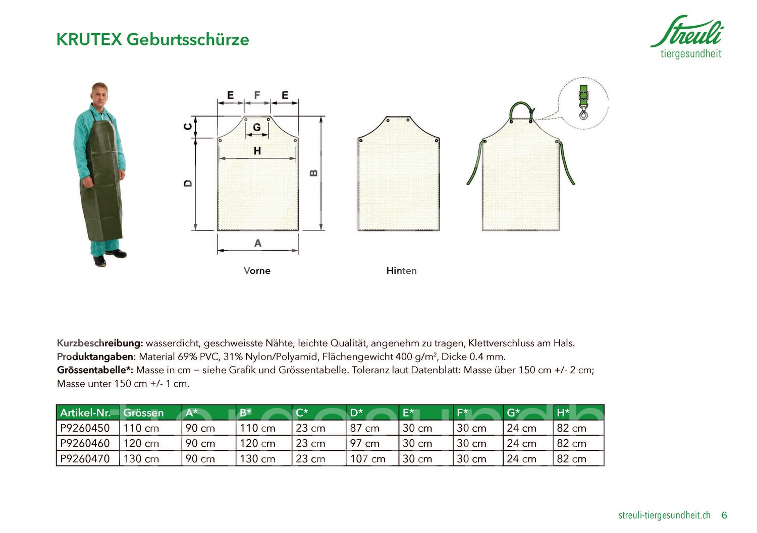 KRUTEX Geburtsschürze 110 cm 1 Stück KRUTEX Geburtsschürze 110 cm 1 Stück
