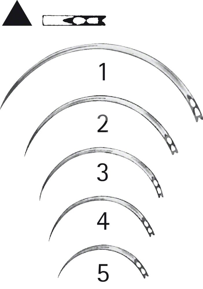 Aesculap Augennadel Federöhr 3/8-Kreis schneid. 12mm 12 Stk.