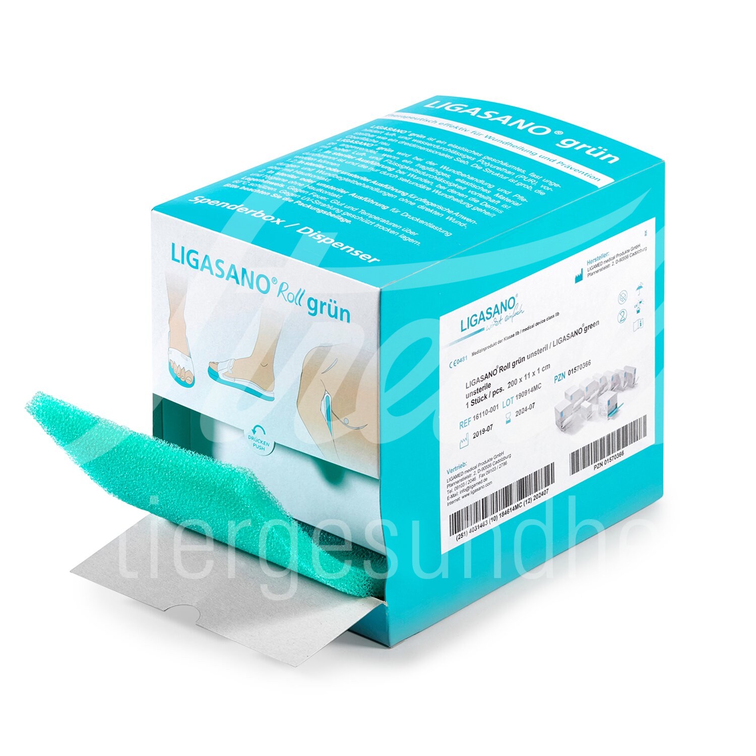 Ligasano grün unsteril, Spender, 200 x 11 x 1 cm 1 Stück