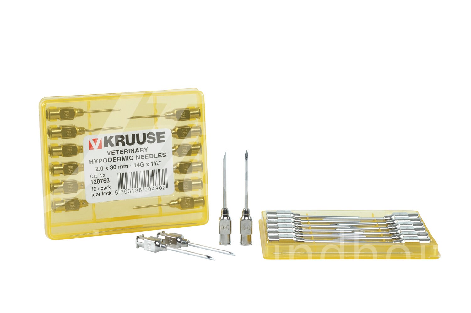 KRUUSE Vet Kanüle 14G 2.0 x 30 mm Luer Lock 12 Stk.