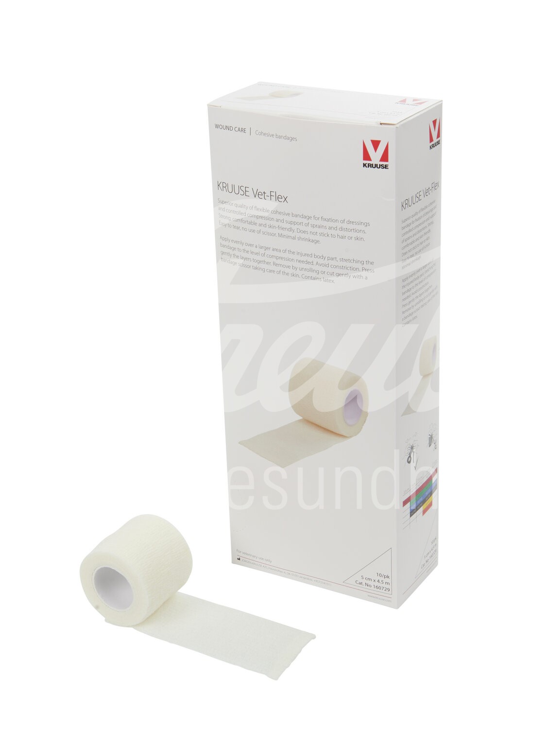 KRUUSE Vet Flex Bandage selbstkl. 5cm x 4.5m weiss 10 Stk.