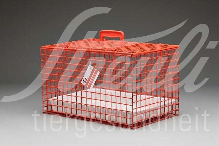 Katzenkäfig Rot 46x29x29 cm inkl. Einlegeschale weiss 1 Stück