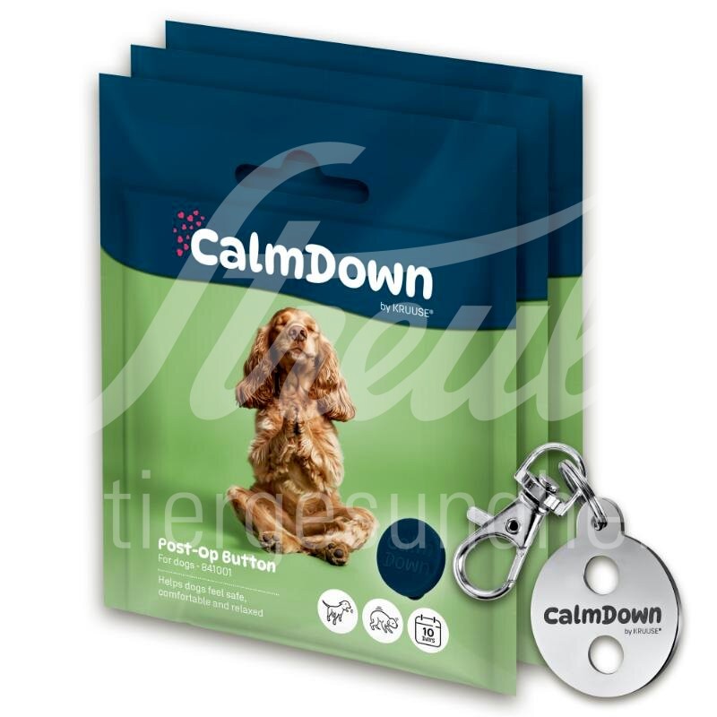 CalmDown Hund Post-OP 3 Button & 1 Halsband-Anhänger 1 Set
