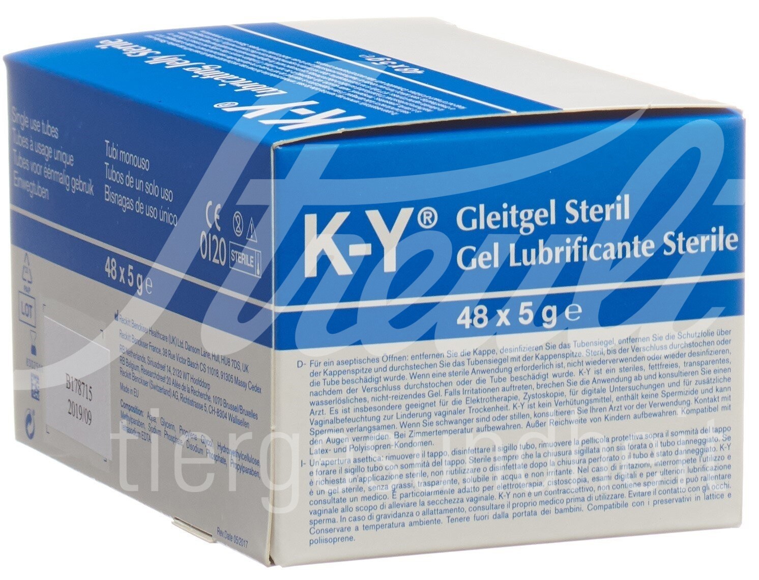 K Y Gelee Gleitmittel steril 48 x 5 g