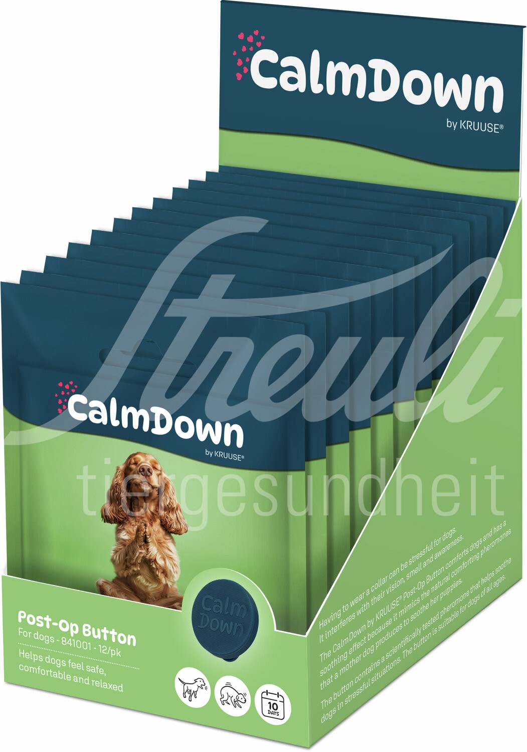 CalmDown Hund Post-OP 12 Button für Halskragen by Kruuse