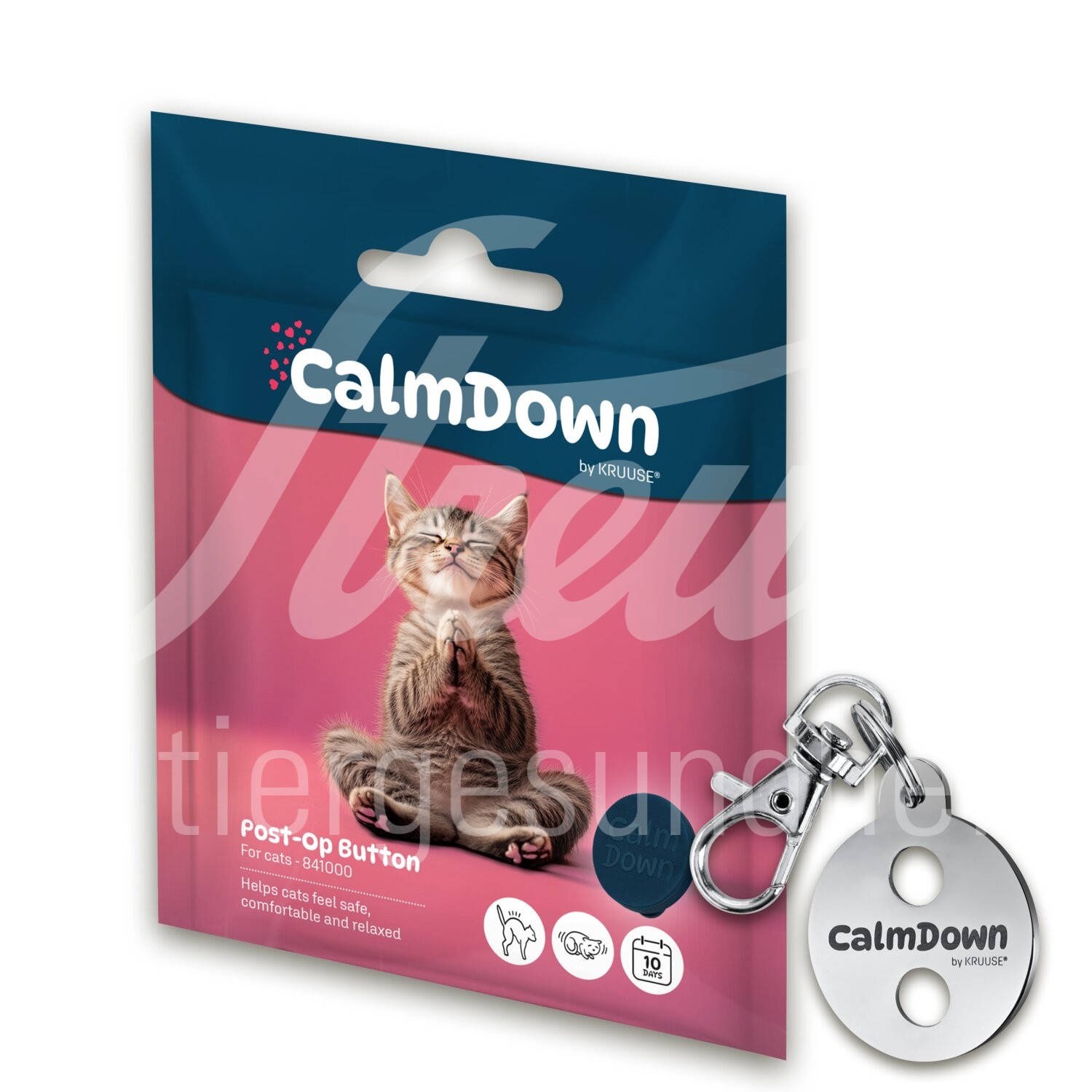 CalmDown Katze Post-OP 1 Button & 1 Halsband-Anhänger 1 Set