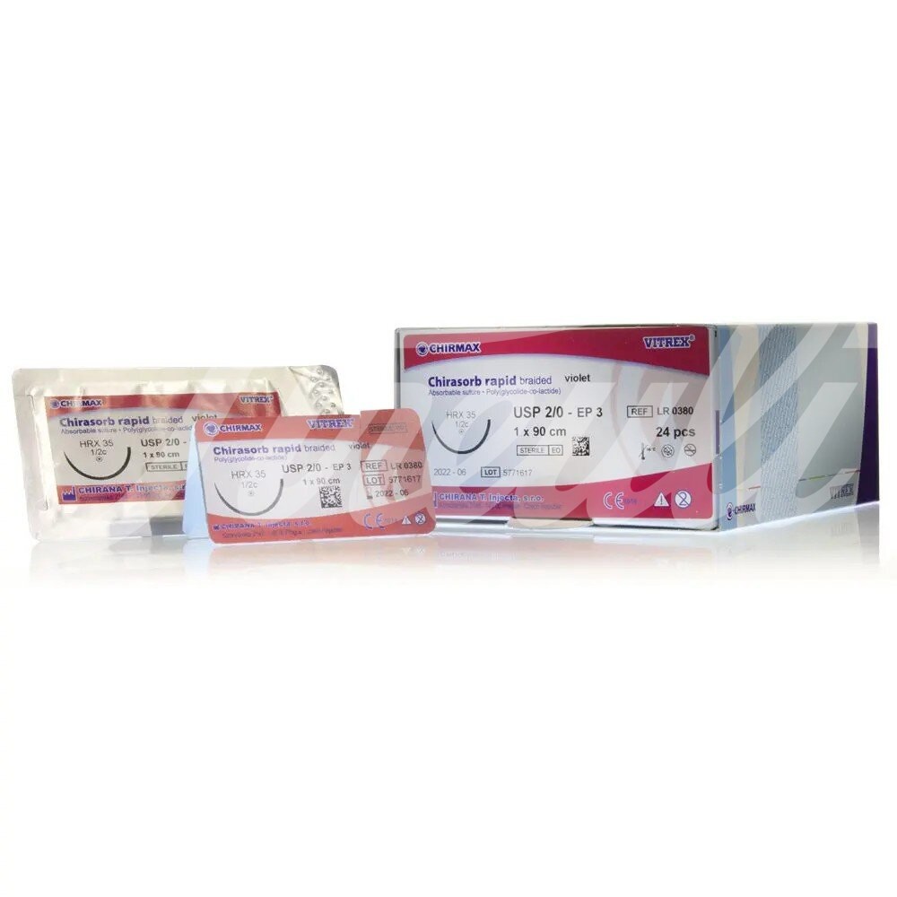 Vitrex Chirasorb rapid ungefärbt USP 3-0 DS 15mm 75cm 24 Stk.