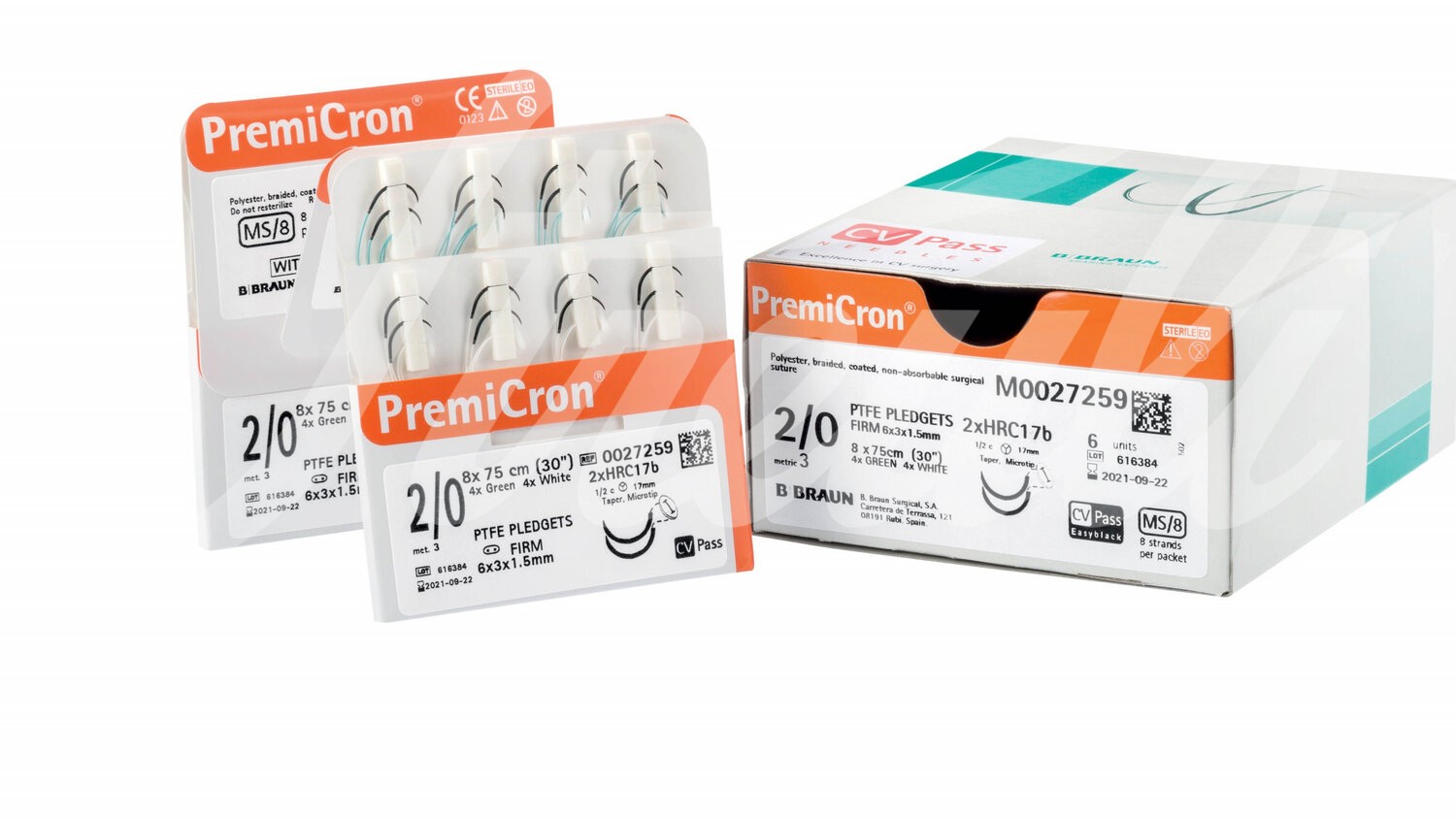 B.Braun PremiCron weiss USP 6-0 2x VLM 8 mm 45 cm 12 Stk.