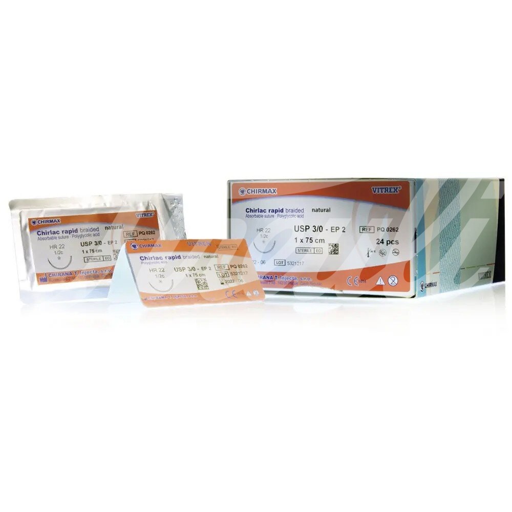 Vitrex Chirlac rapid viol. USP 3-0 DS 19mm 75cm 24 Stk.