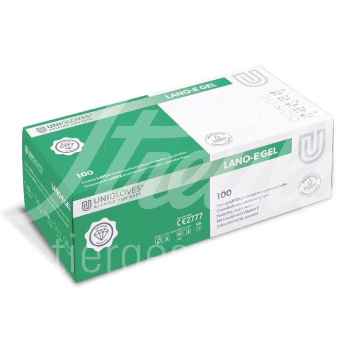 Unigloves Latex US-Handschuh m. Lano-E-Gel L weiss 100 Stk.