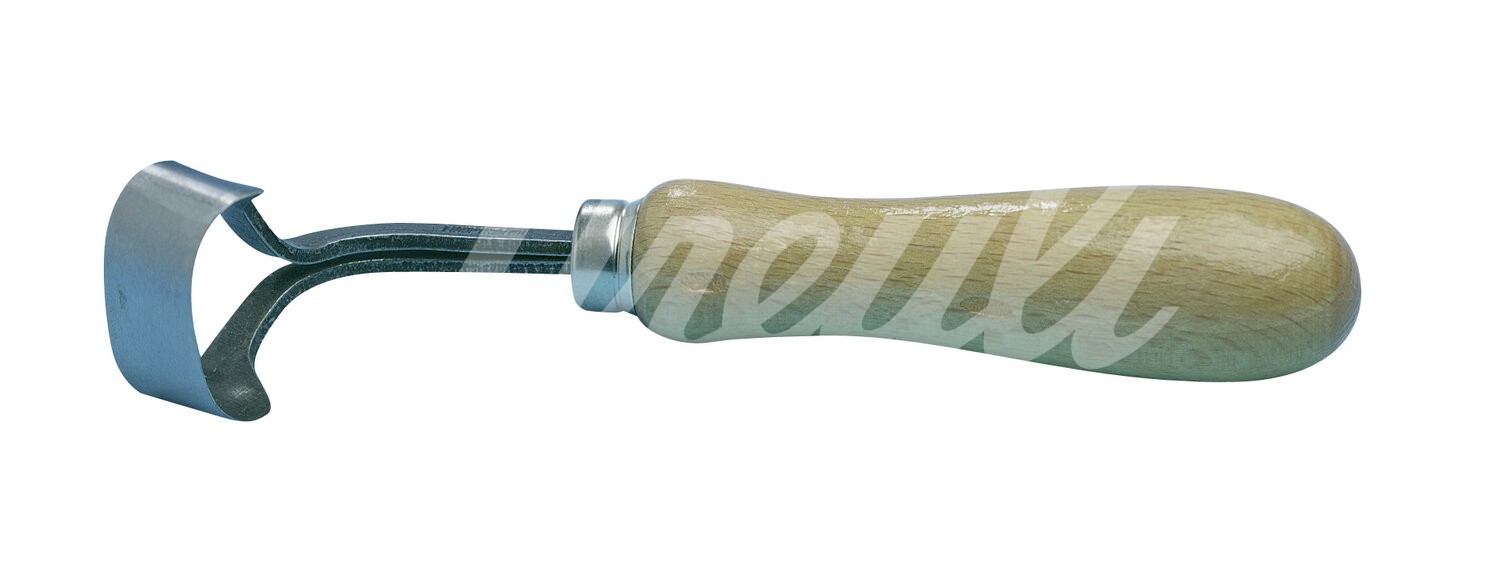 Schweizer Hufmesser mit Holzgriff, gebogen, 1 Stück