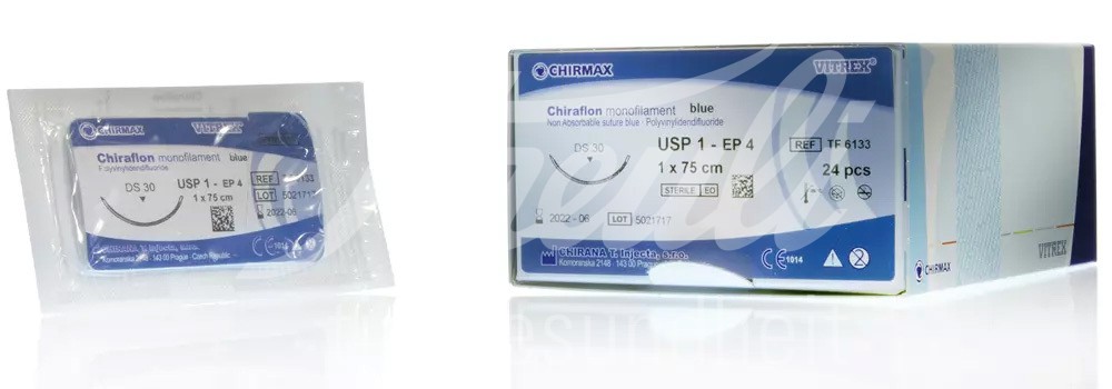 Vitrex Chiralen monofil blau USP 3-0 HR 27mm 75 cm 24 Stk.