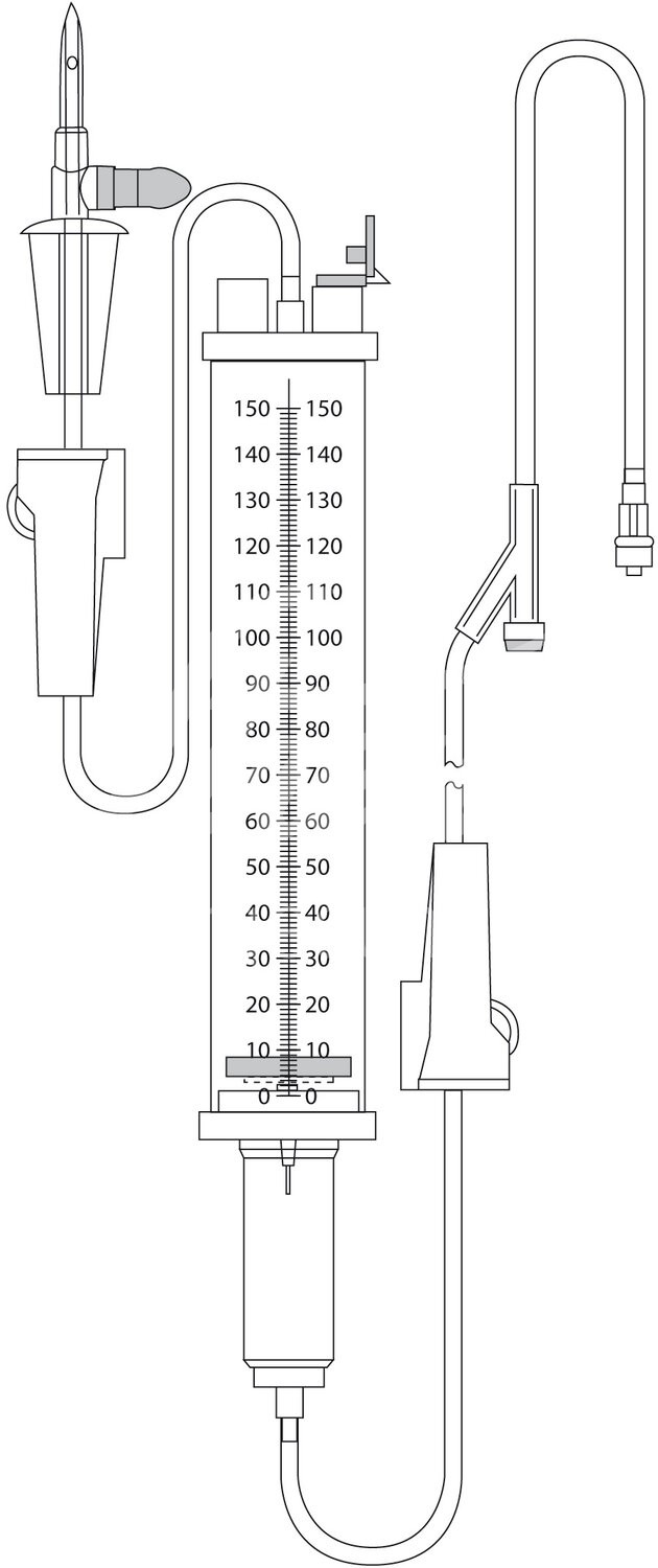 KRUUSE Bürette 150 ml Infusionsleitung 150cm 60 Tr/ml 1 Stk. KRUUSE Bürette 150 ml Infusionsleitung 150cm 60 Tr/ml 1 Stk.
