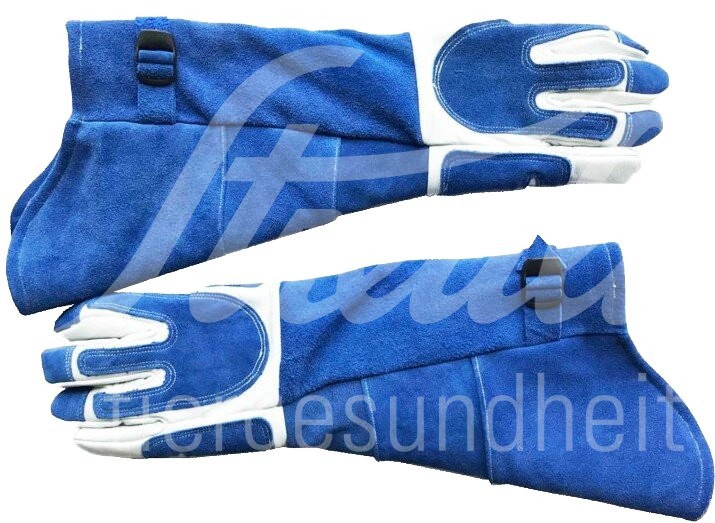 FV Schutzhandschuhe für Katzen blau Leder 56 cm lang 1 Paar