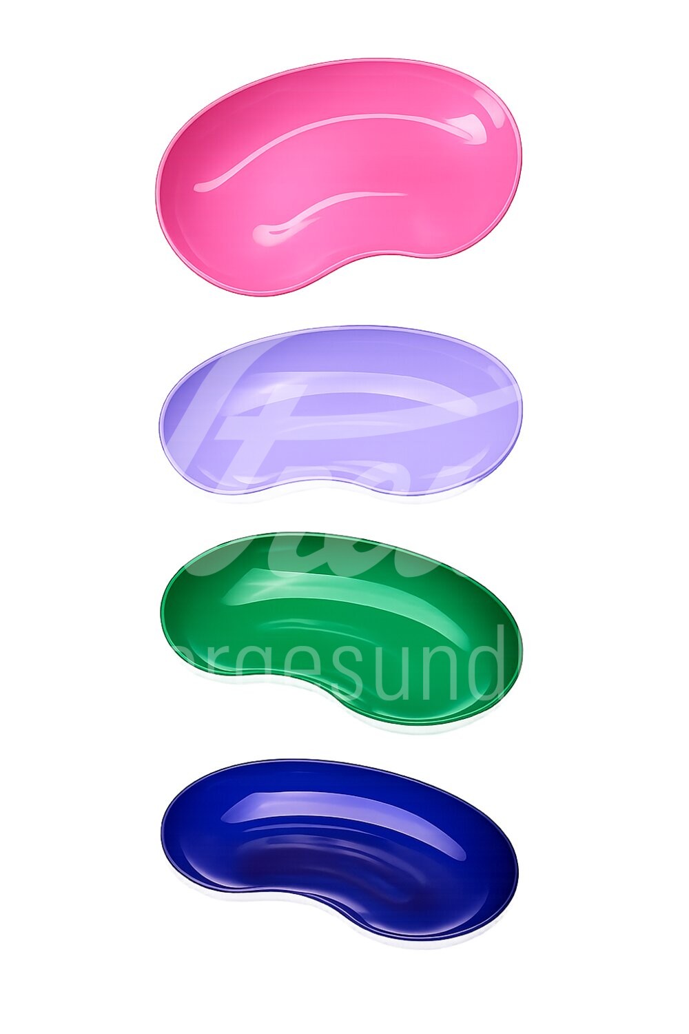 Nierenschale Kunststoff 4er Set pink, violett, grün, blau 1 Set Nierenschale Kunststoff 4er Set pink, violett, grün, blau 1 Set