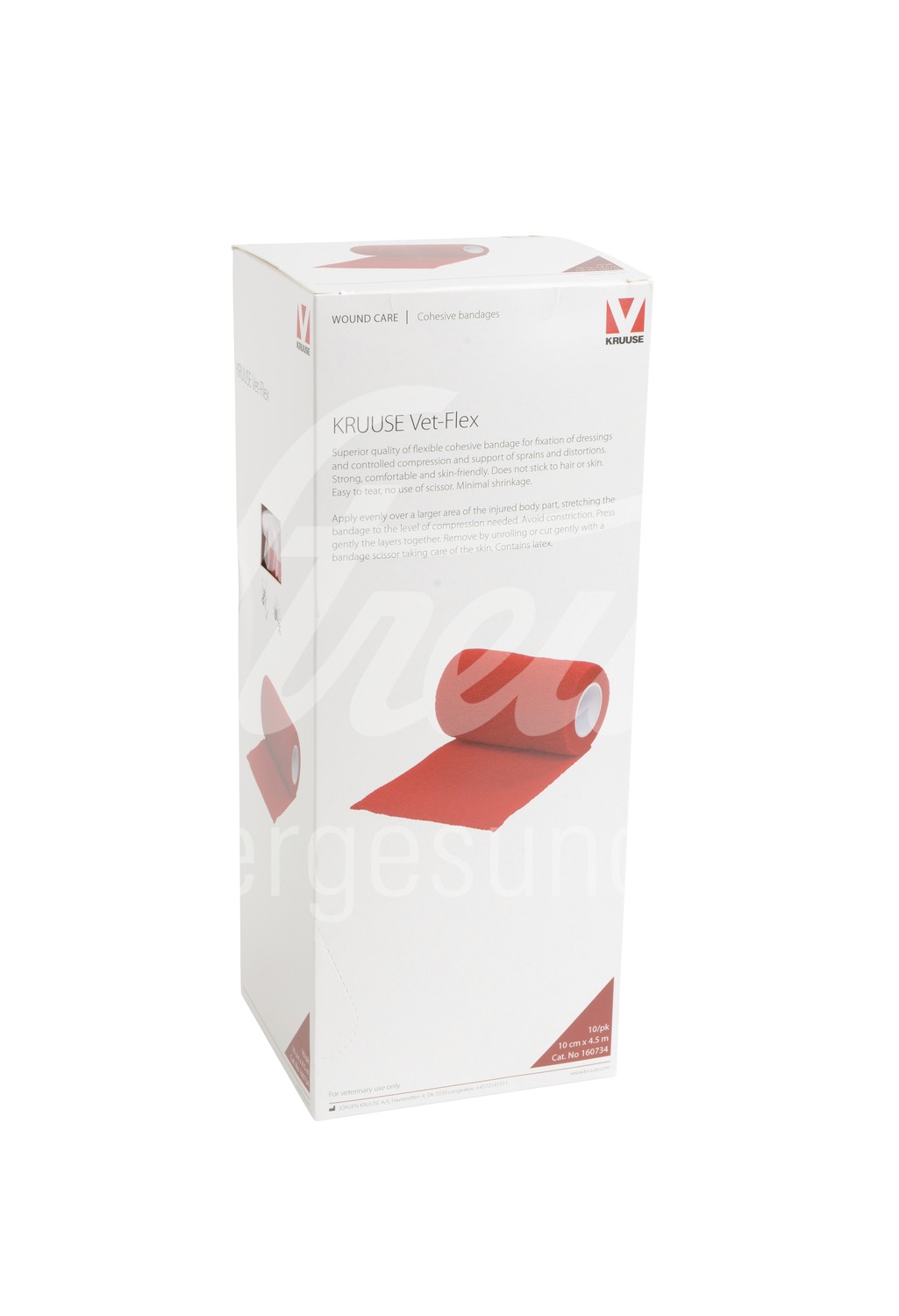KRUUSE Vet Flex Bandage selbstkl. 10cm x 4.5m rot 10 Stk.